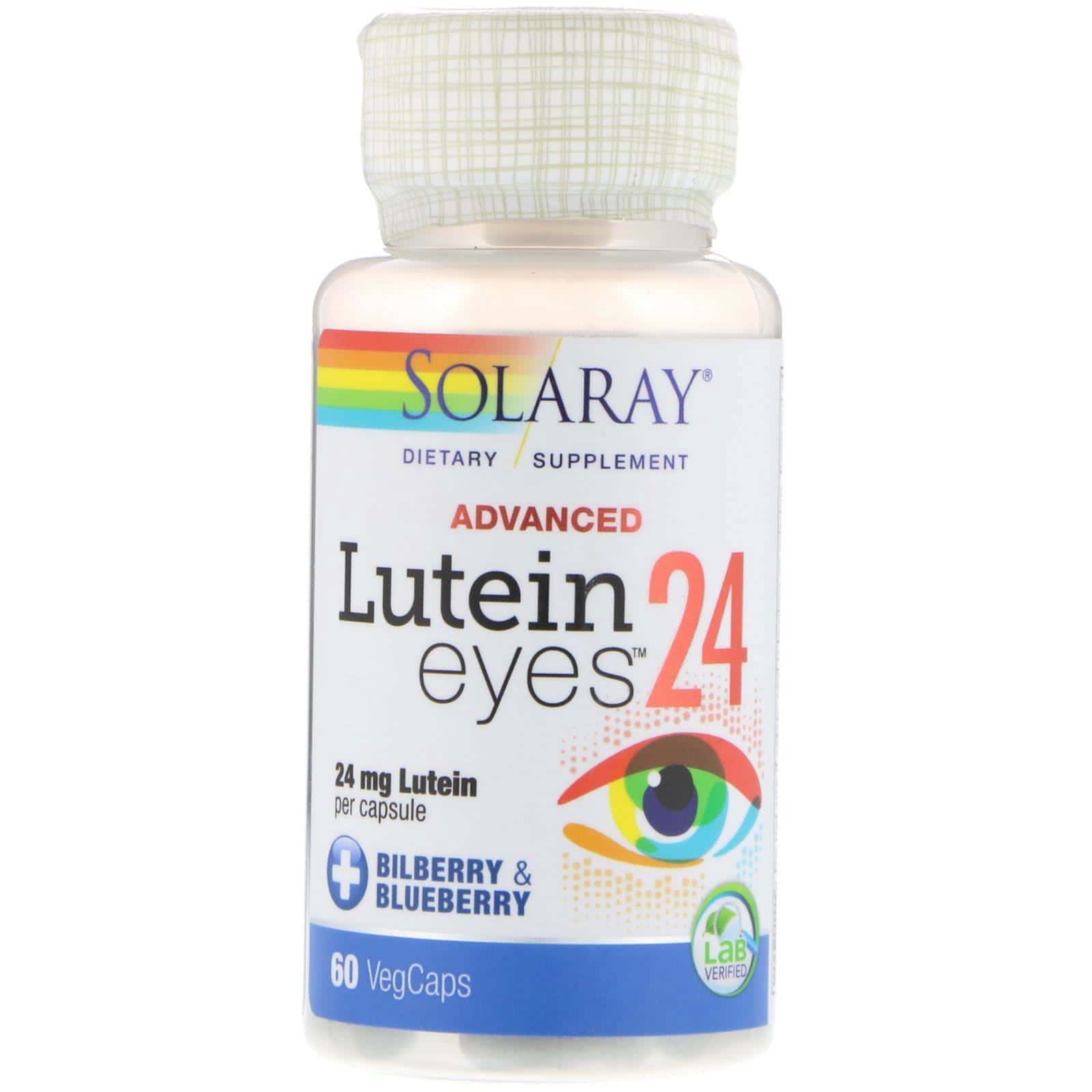 Solaray, Advanzado, Luteína para ojos, 24 mg, 60 cápsulas vegetales