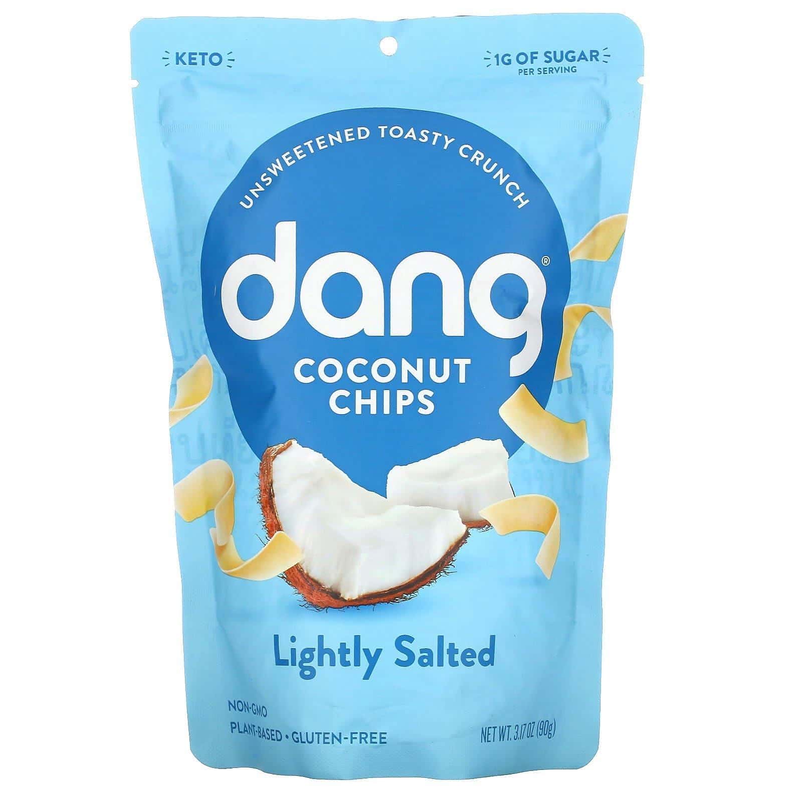 Dang, Chips de coco, Ligeramente salados, 90 g (3,17 oz)