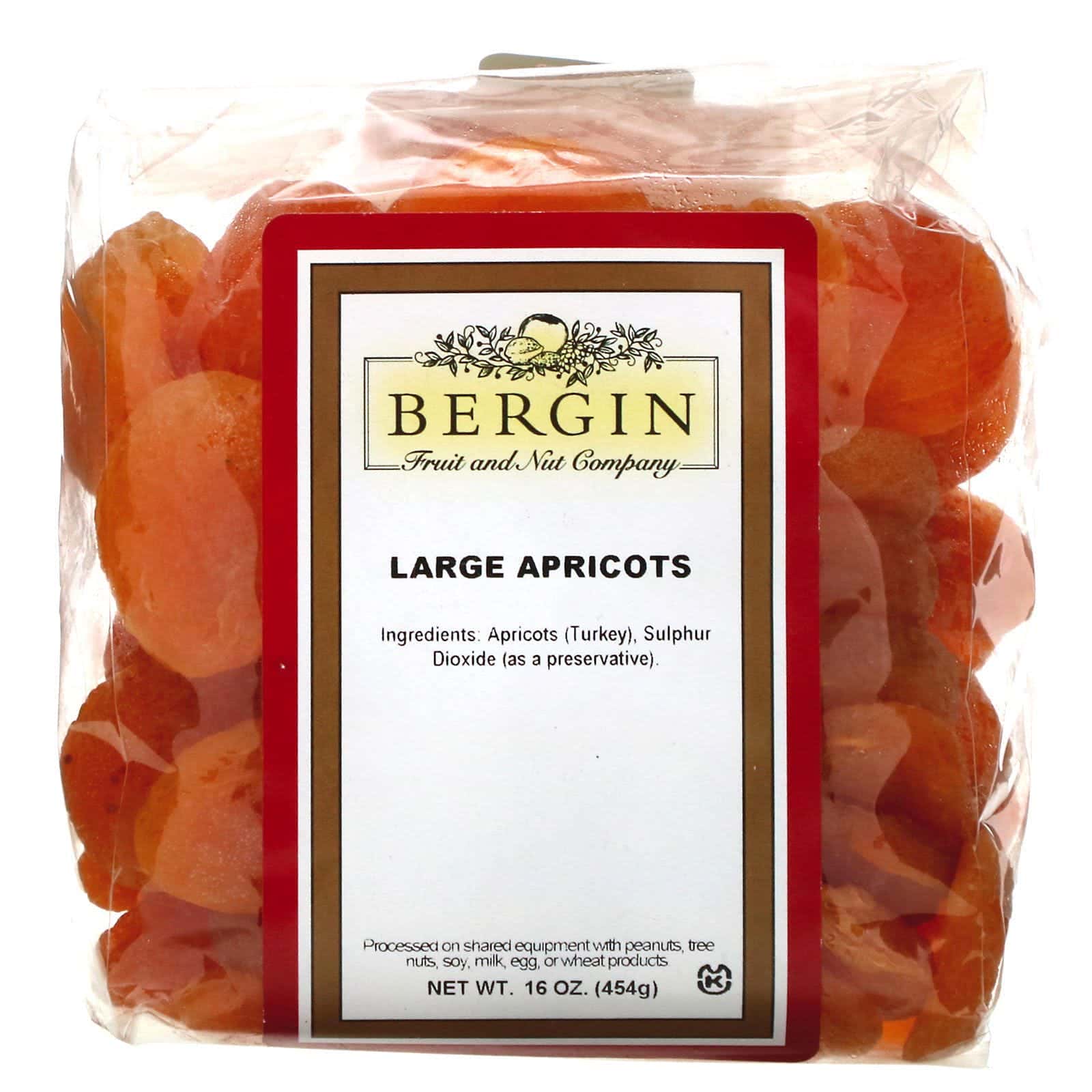 Bergin Fruit and Nut Company, Albaricoques grandes, 454 g (16 oz)