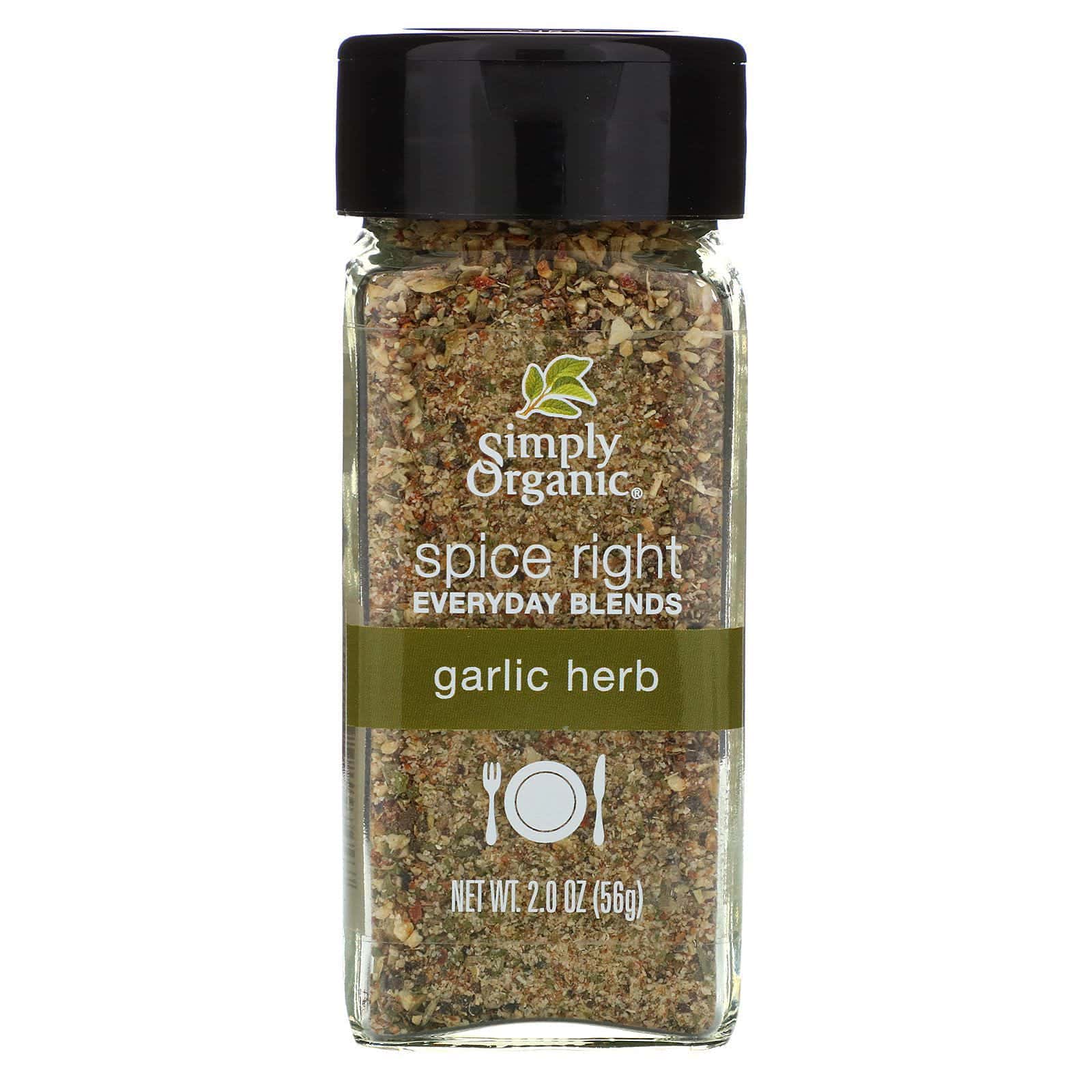Simply Organic, Mezclas de especias orgánicas perfectas todos los días, Ajo tierno, 56 g (2,0 oz)