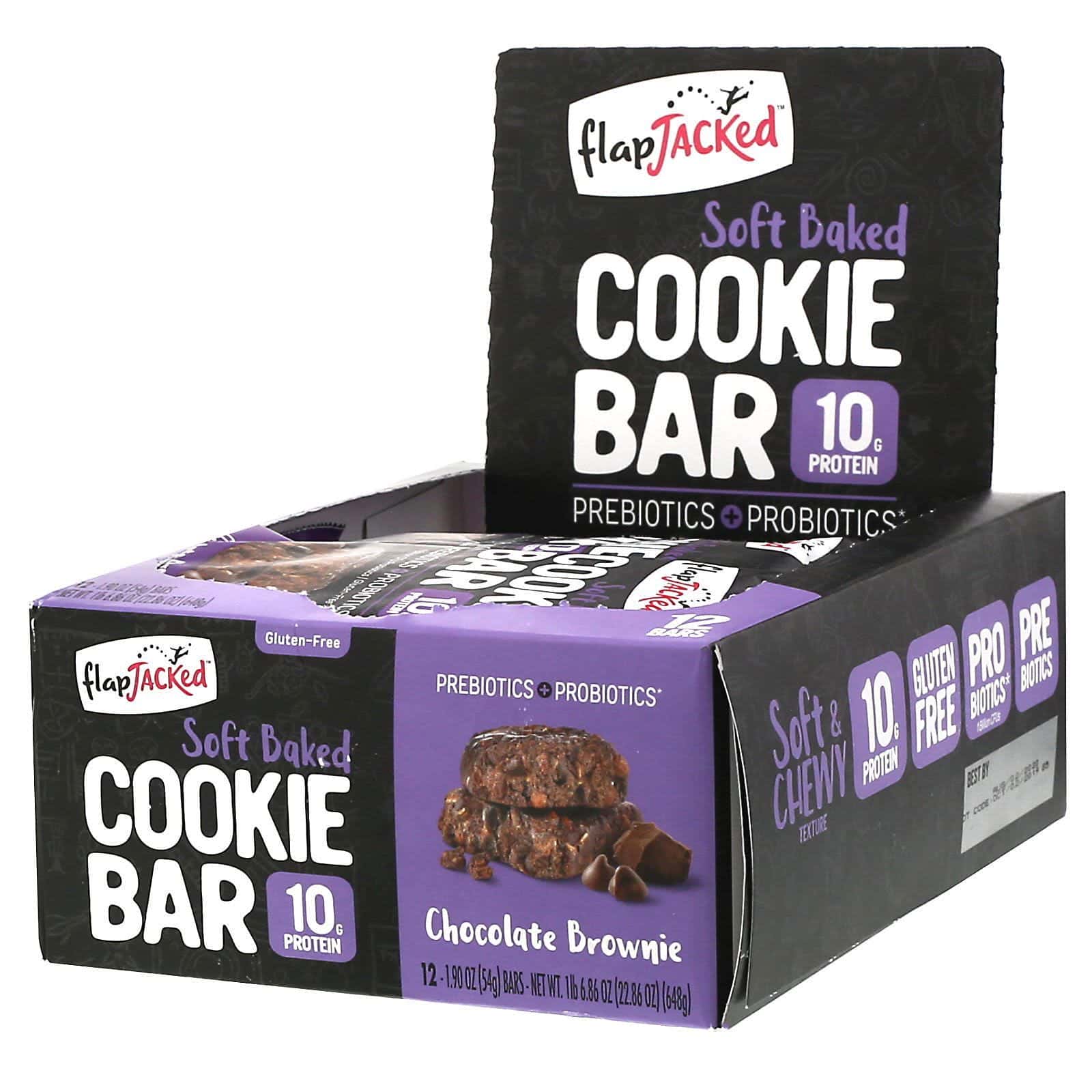 FlapJacked, Barritas de galleta horneada, Brownie de chocolate, 12 barritas, 54 g (1,90 oz) cada una