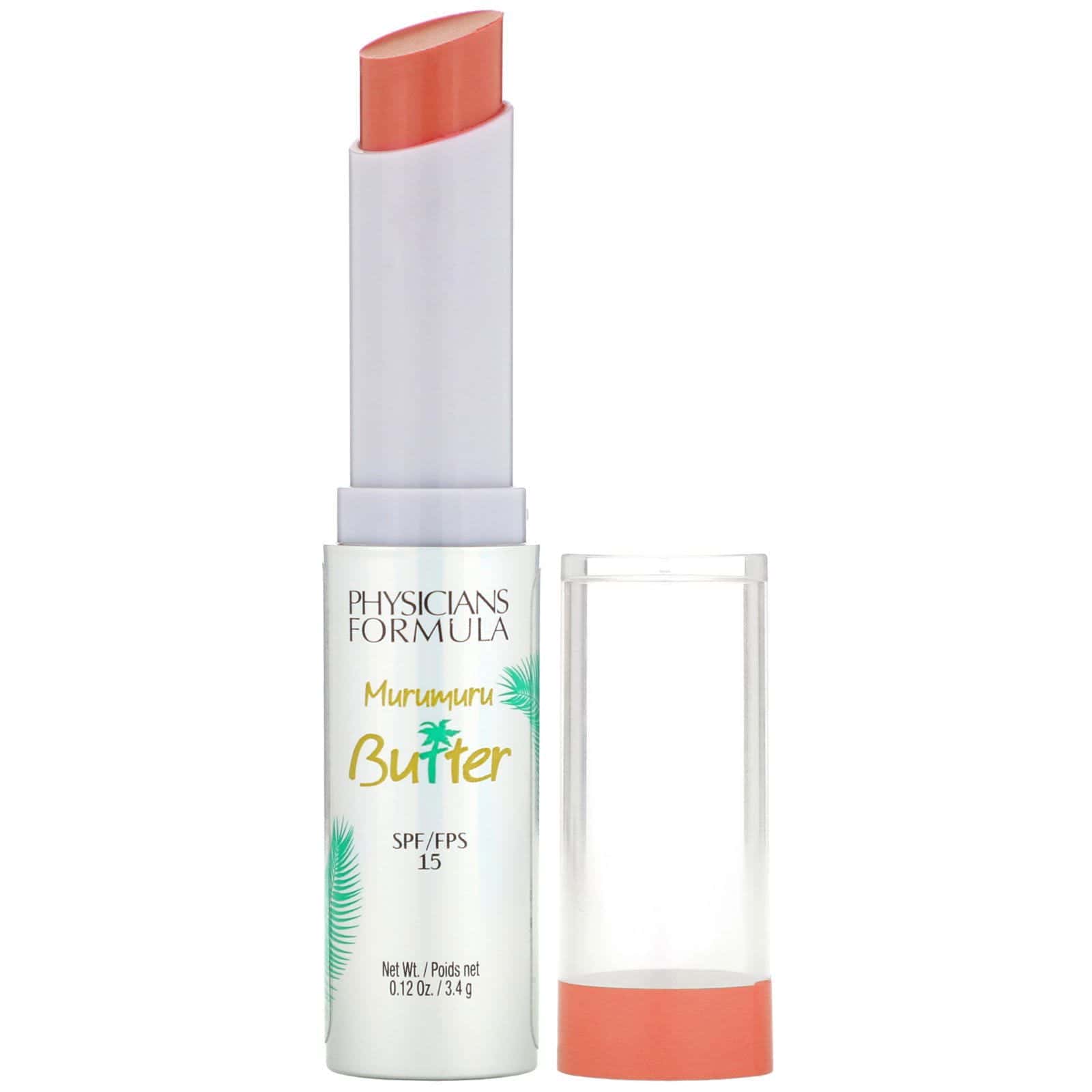 Physicians Formula, Crema para labios de manteca de murumuru, FPS 15, tomando sol, 3,4 g (0,12 oz)
