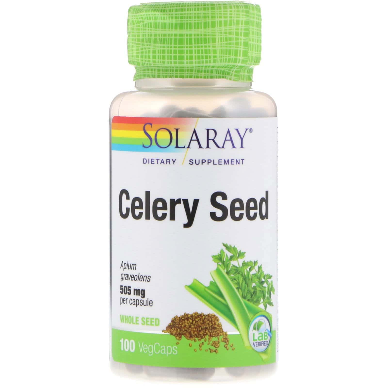 Solaray, Semilla de Apio, 505 mg, 100 cápsulas