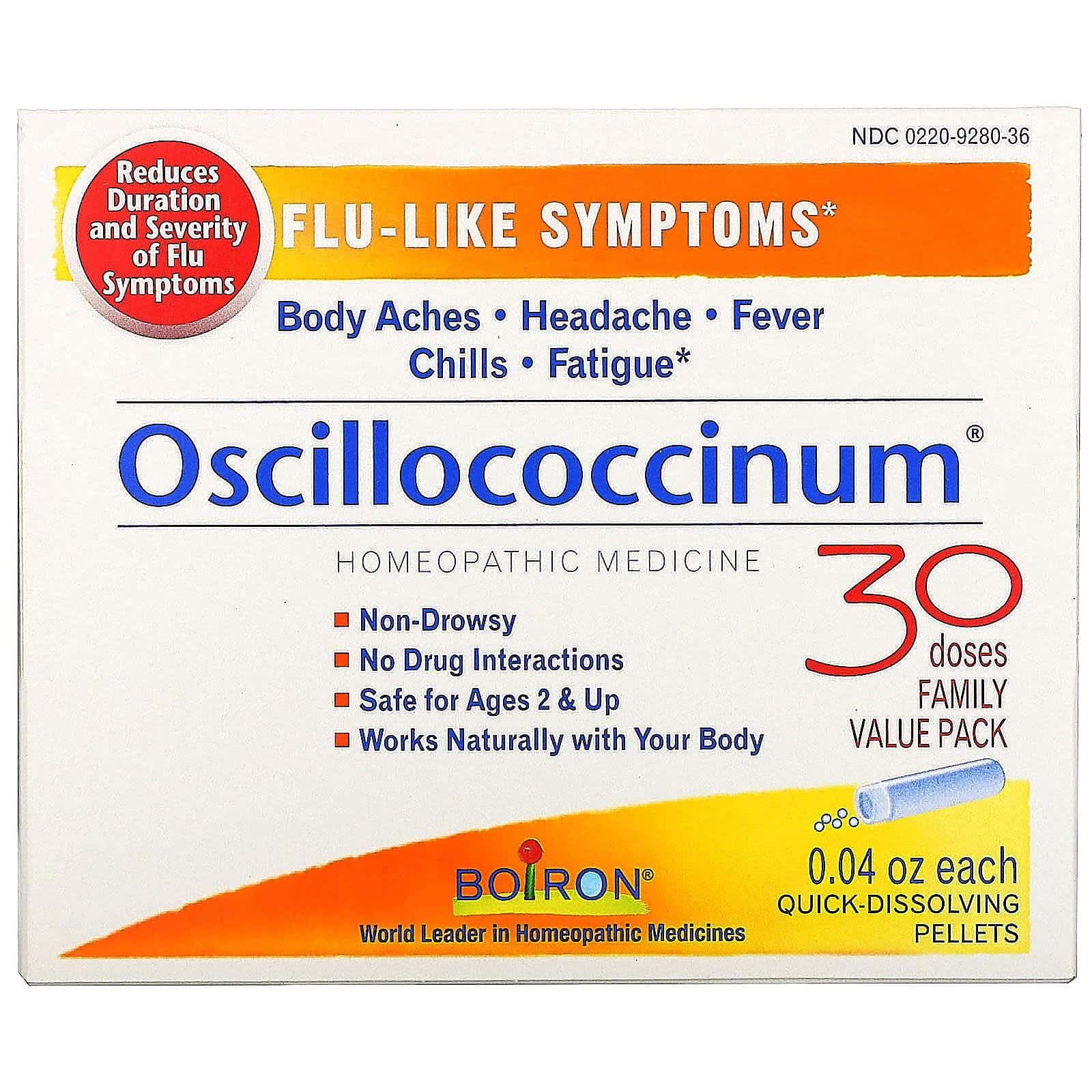 Boiron, Oscillococcinum, Síntomas Gripales, 30 Doses, 0.04 oz Cada Uno