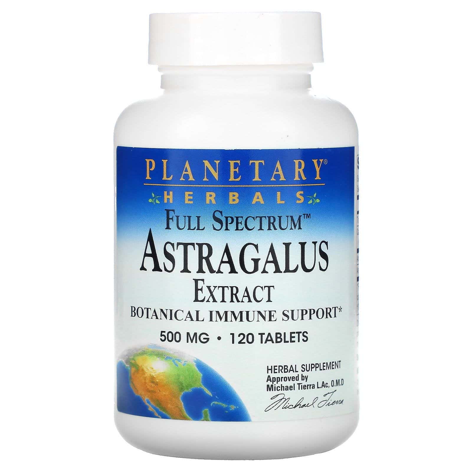 Planetary Herbals, Extracto de astrágalo, espectro completo, 500 mg, 120 comprimidos