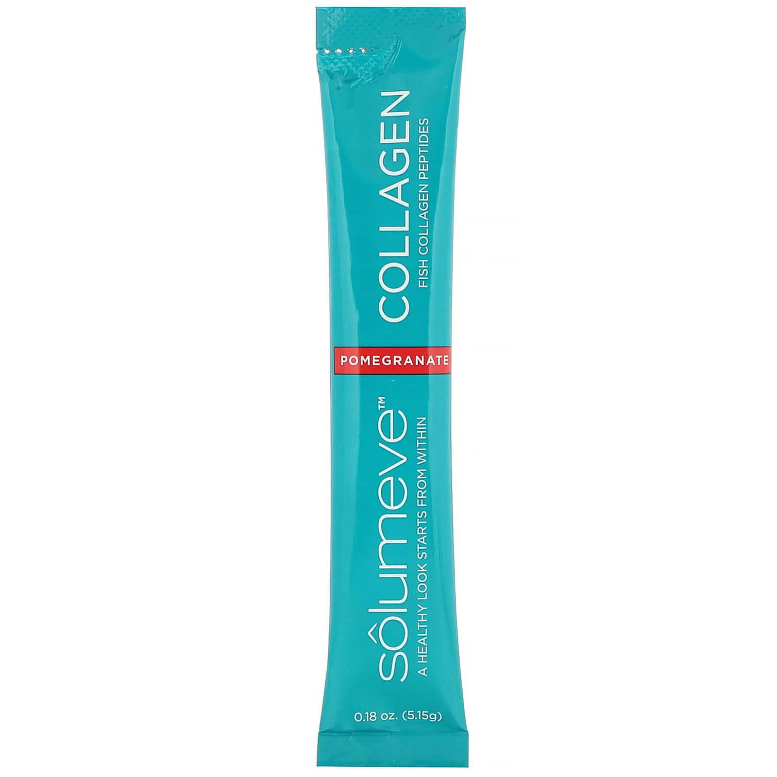 Solumeve, Péptidos de colágeno más vitamina C y ácido hialurónico, Granada, 30 sobres, 5,15 g (0,18 oz) cada uno
