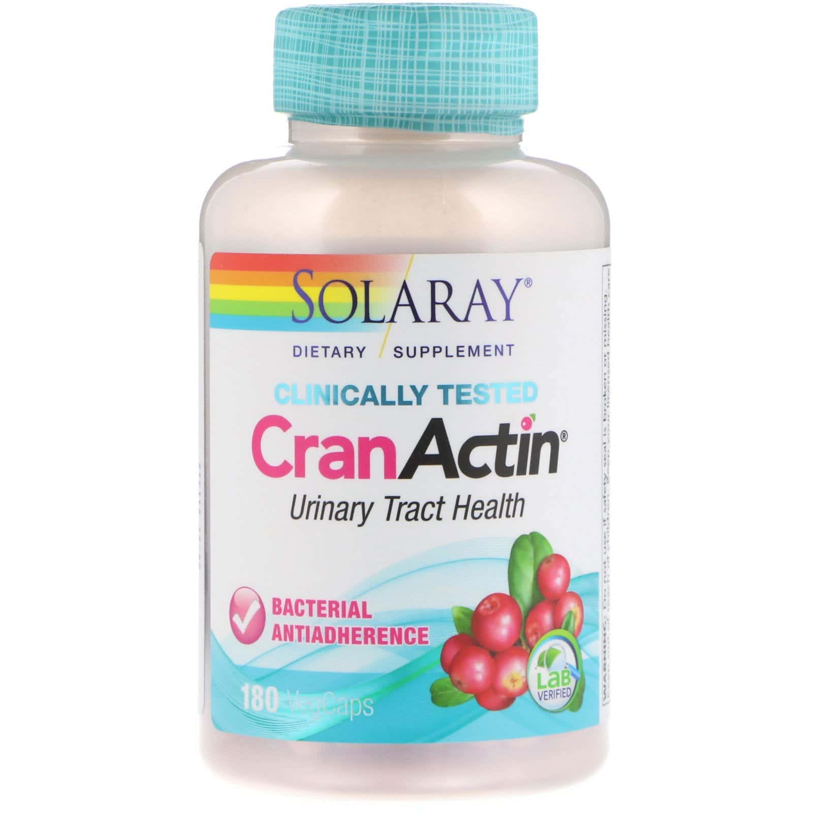 Solaray, CranActin, salud del tracto urinario, 180 cápsulas vegetales