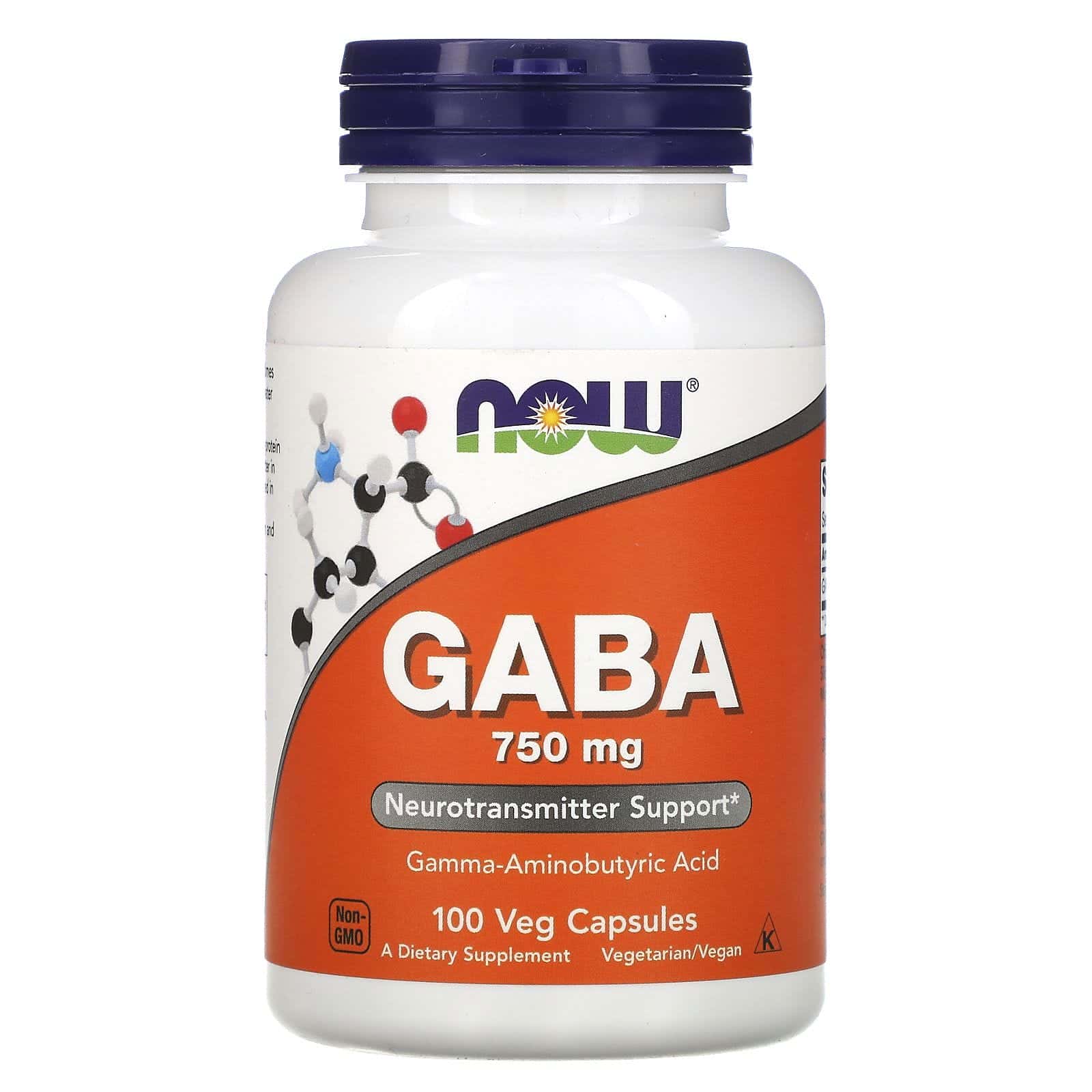Now Foods, GABA, 750 mg, 100 cápsulas vegetales