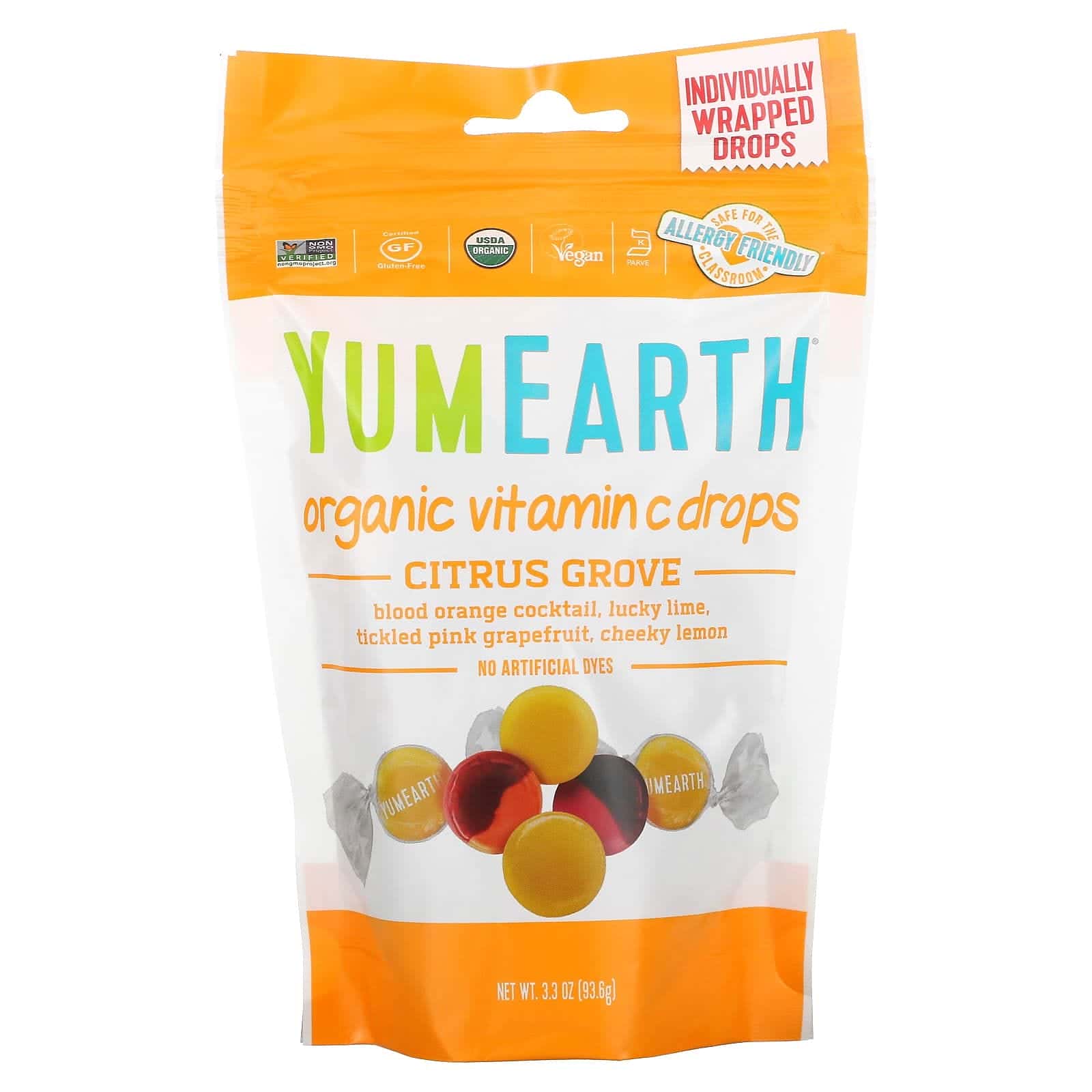 YumEarth, orgánico, Dulces de Vitamina C, Cítricos, 3.3 oz (93.5 g)