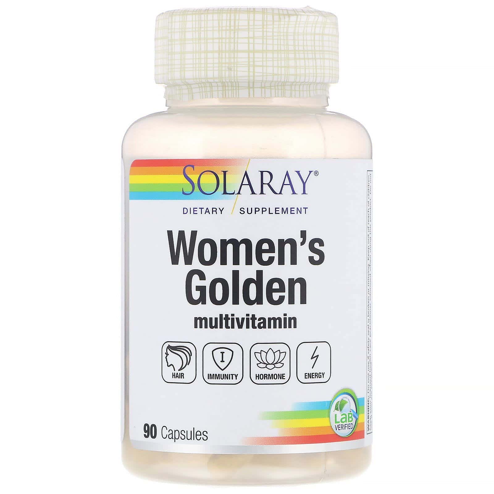 Solaray, Multivitamínico dorado para mujeres, 90 cápsulas