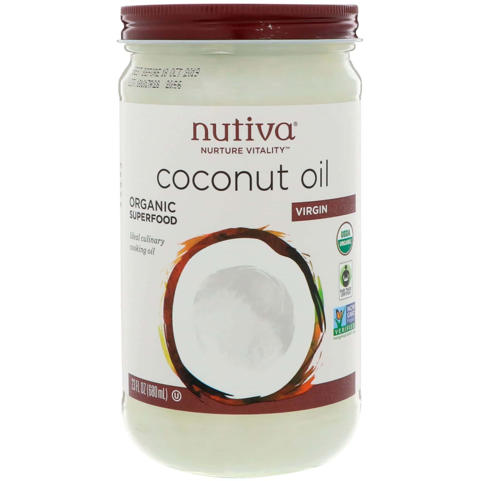 Nutiva, Aceite de Coco Orgánico, Virgen, 23 fl oz (680 ml)