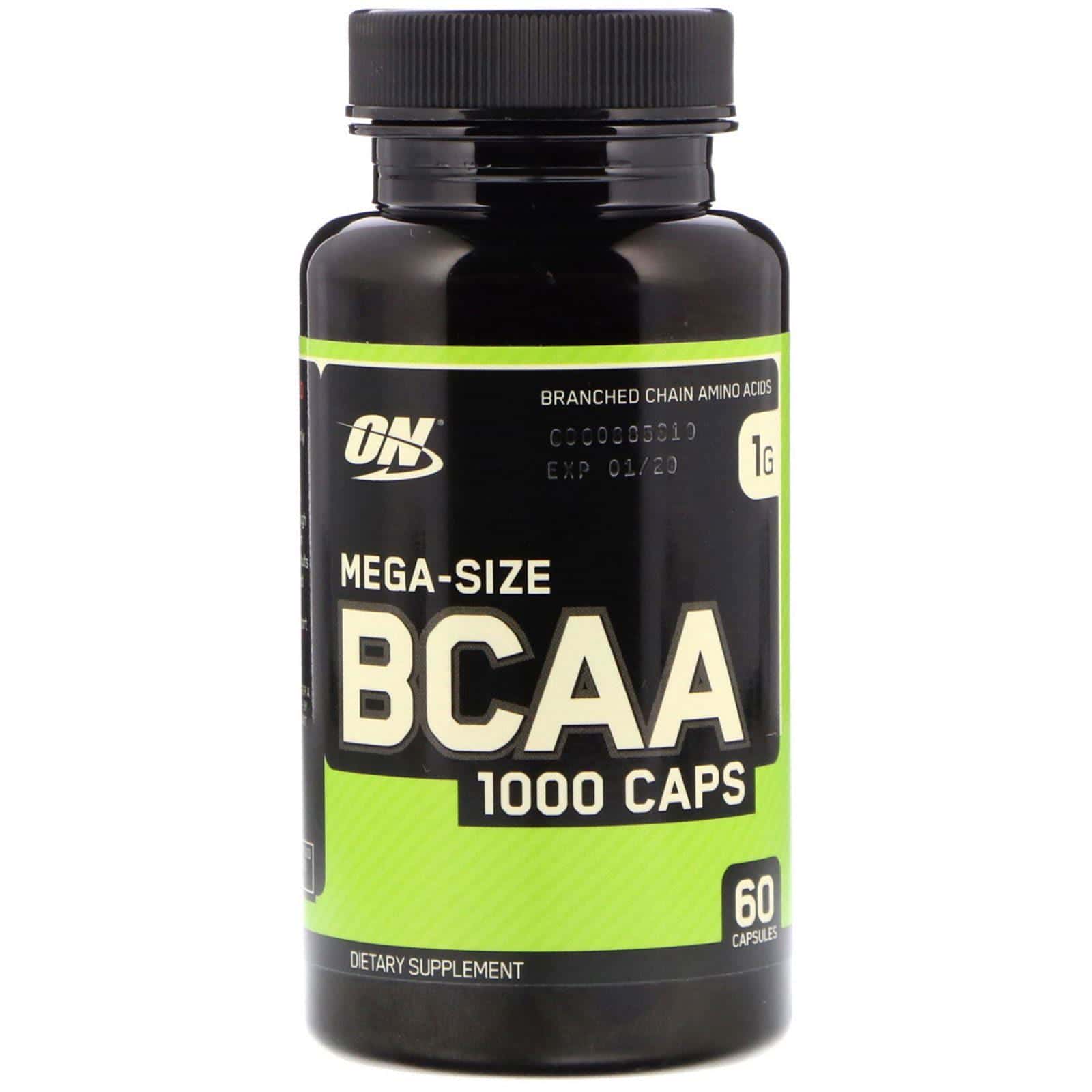 Optimum Nutrition, BCAA 1000 Caps, tamaño mega, 1 g, 60 cápsulas