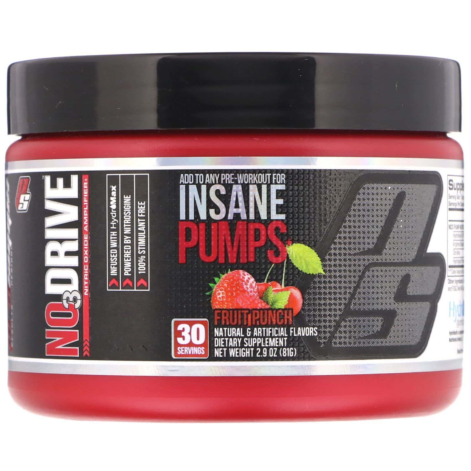 ProSupps, NO3Drive, amplificador de óxido nítrico, ponche de frutas, 81 g (2,9 oz)