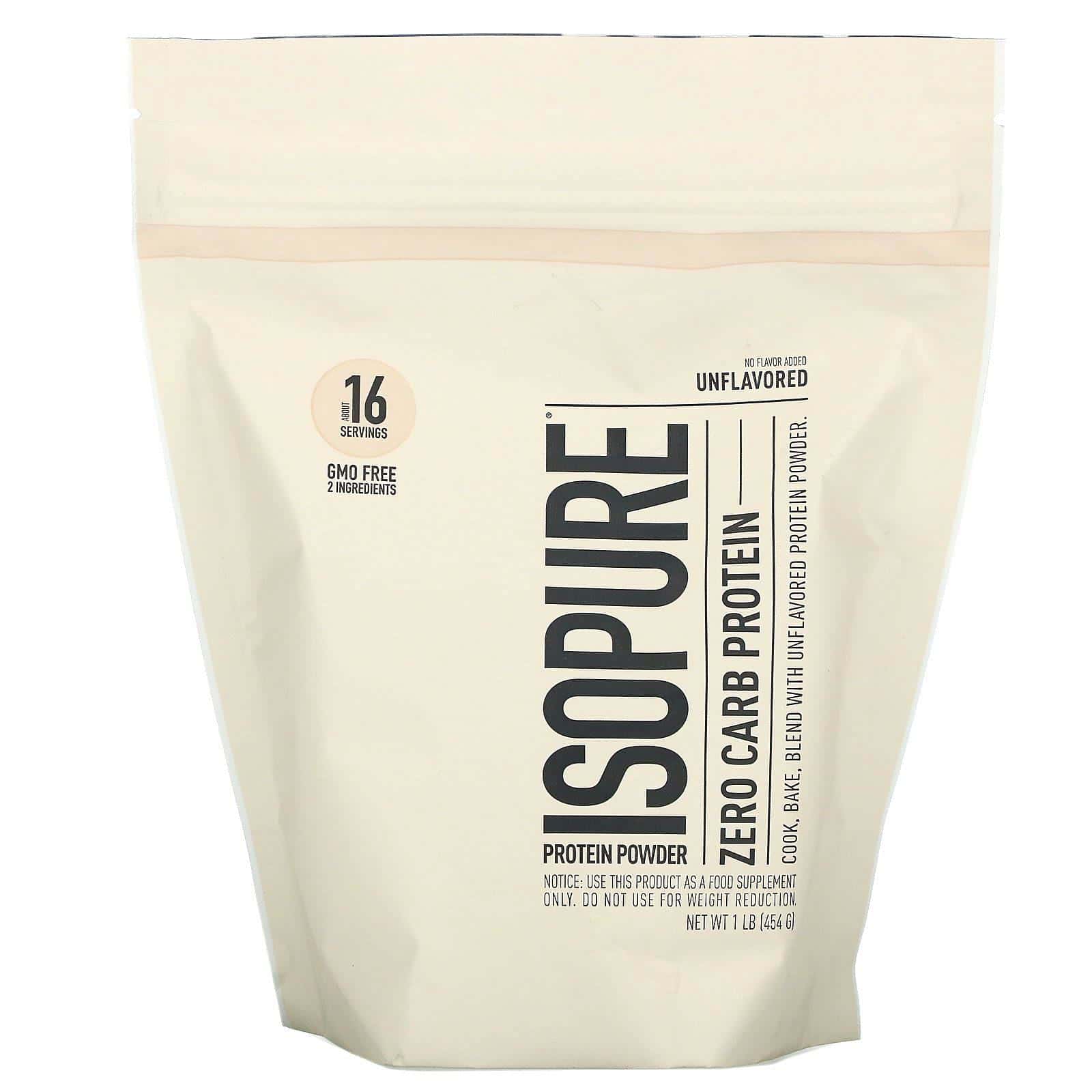 Isopure, Isopure Protein Powder, Zero Carb Protein, Unflavored, 1 lb (454 g)