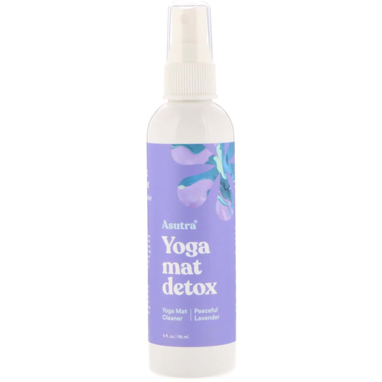 Asutra, Tapete Puro Yoga, Limpiador para tapetes de Yoga, Lavanda relajante, 4 onzas líquidas (118 ml)