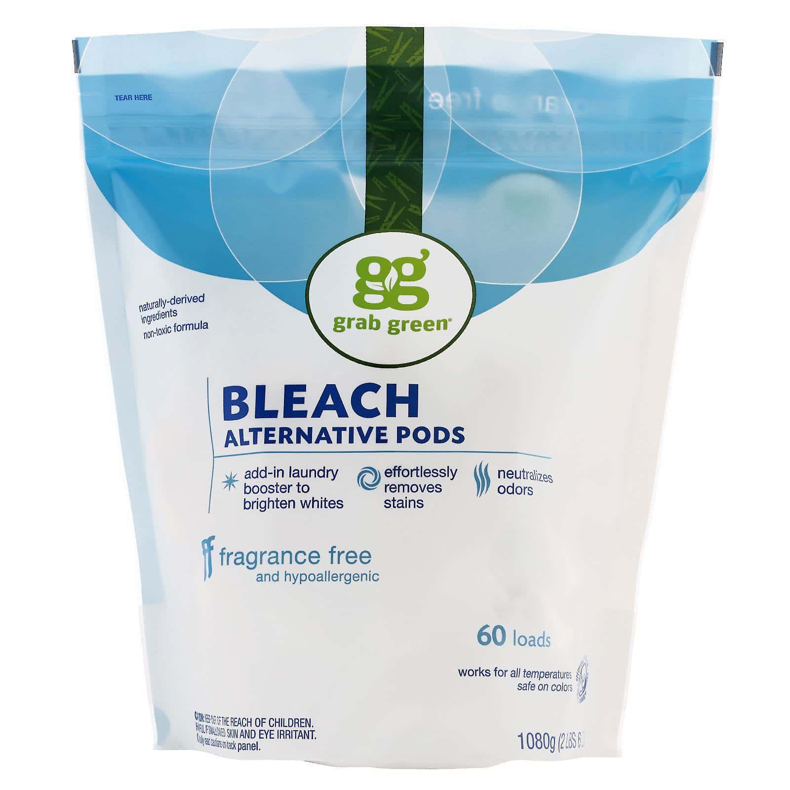 Grab Green, Bleach Alternative, sin fragancia, 60 cargas, 2 lbs 4 oz (1080 g)