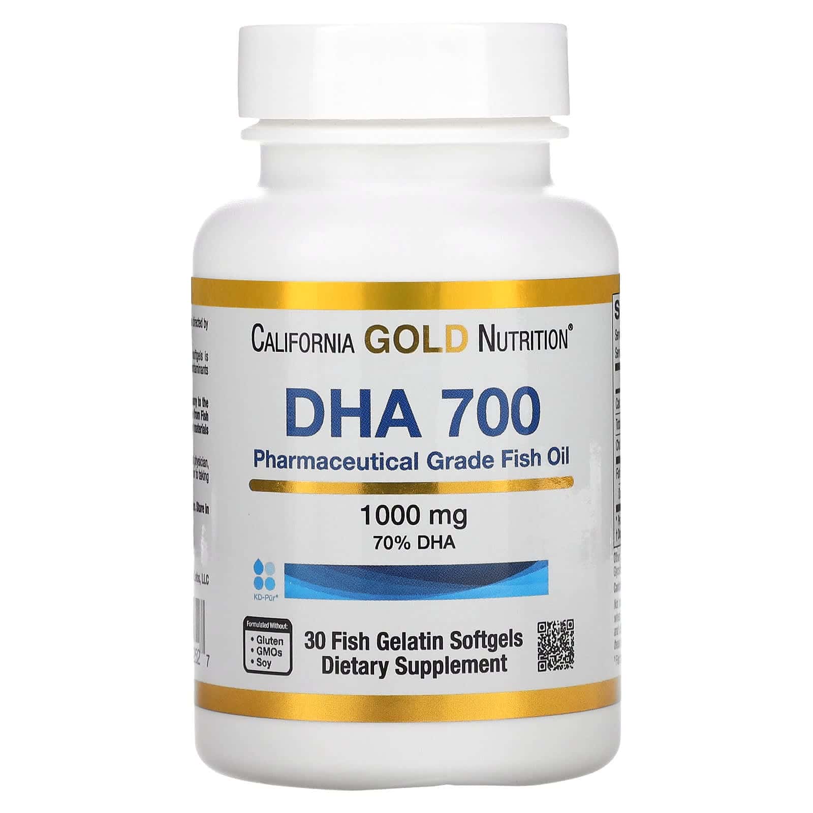 California Gold Nutrition, DHA 700, Aceite de pescado de calidad farmacéutica, 1000 mg, 30 cápsulas blandas de gelatina de pescado