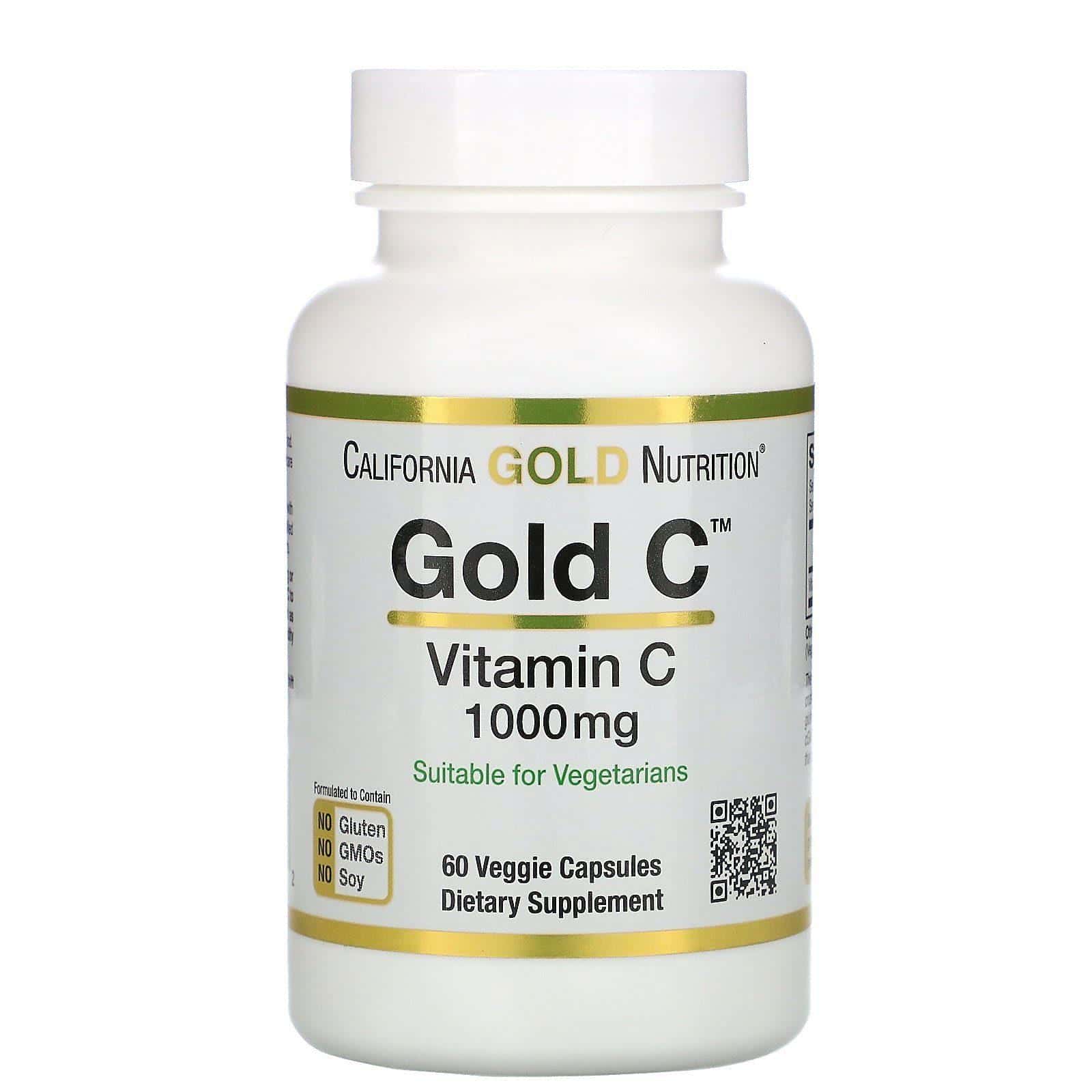 California Gold Nutrition, Gold C, Vitamina C, 1000 mg, 60 cápsulas vegetales