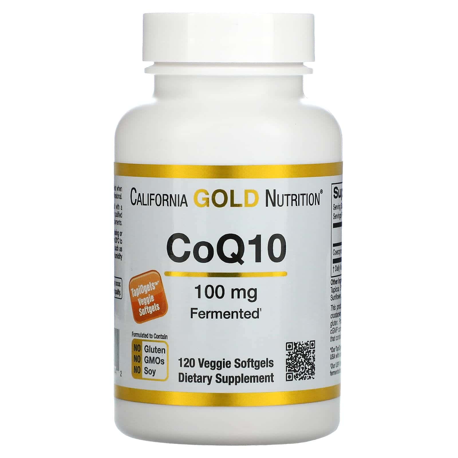 California Gold Nutrition, CoQ10, 100 mg, 120 cápsulas blandas vegetales