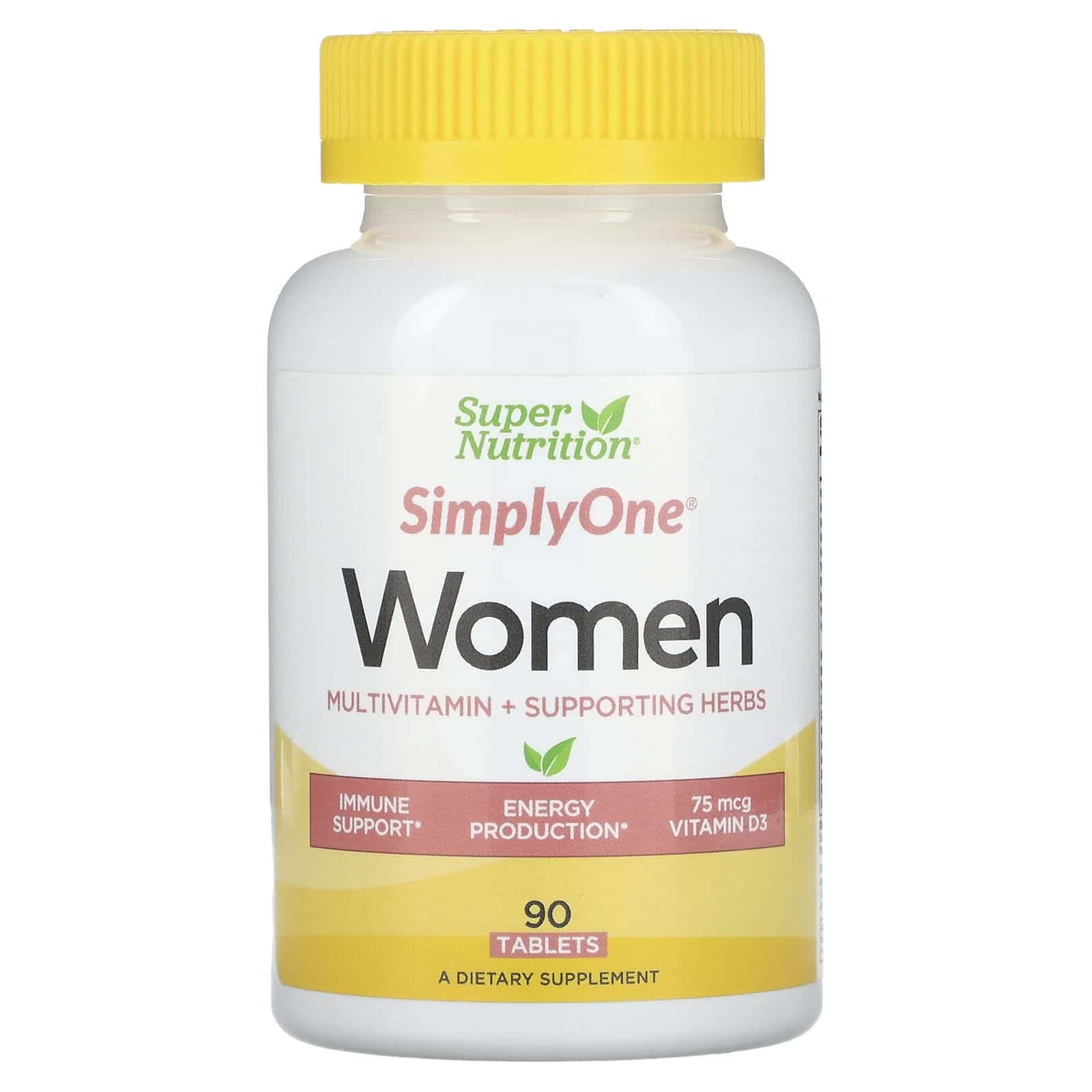 Super Nutrition, SimplyOne, Suplemento multivitamínico más hierbas de refuerzo para mujeres, 90 comprimidos