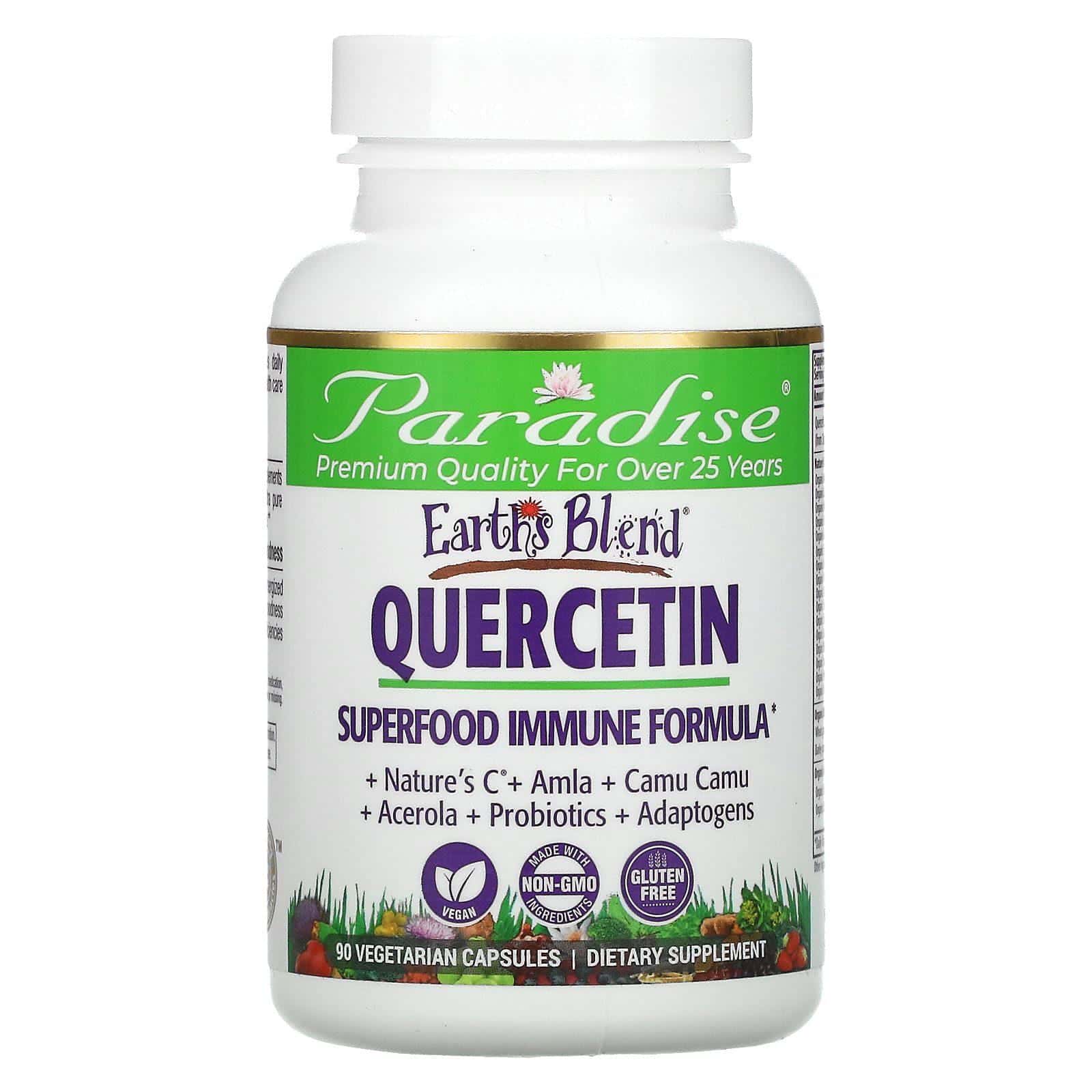 Paradise Herbs, Earth's Blend, Quercetin, Superfood Immune Formula, 90 Vegetarian Capsules