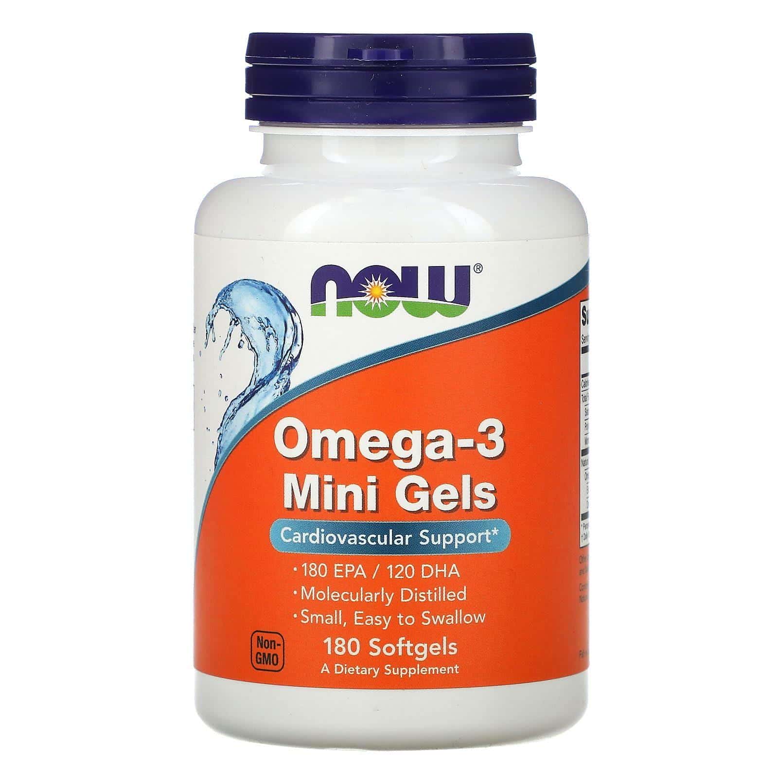 Now Foods, Minigeles con Omega-3, 180 cápsulas blandas