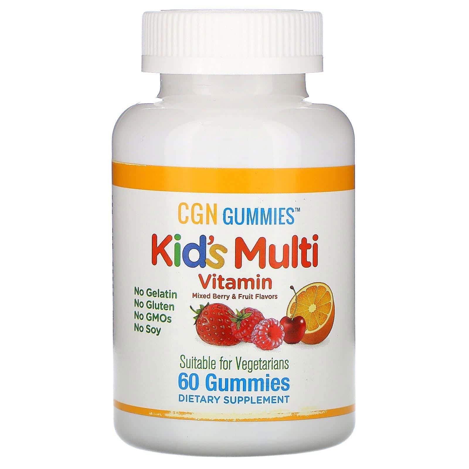 California Gold Nutrition, Gomitas multivitamínicas para niños, Sin gelatina, Sabor a bayas mixtas y frutas, 60 gomitas