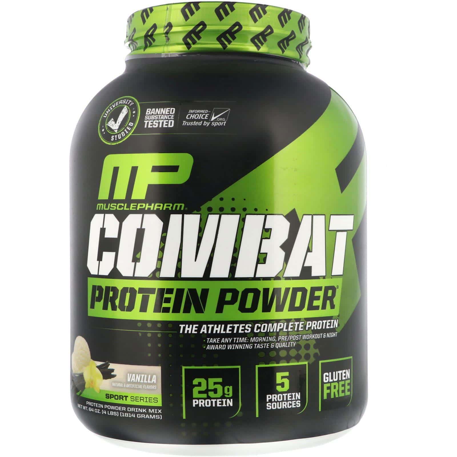 MusclePharm, Polvo de Proteína Combat, Vainilla, 4 lbs (1814 g)