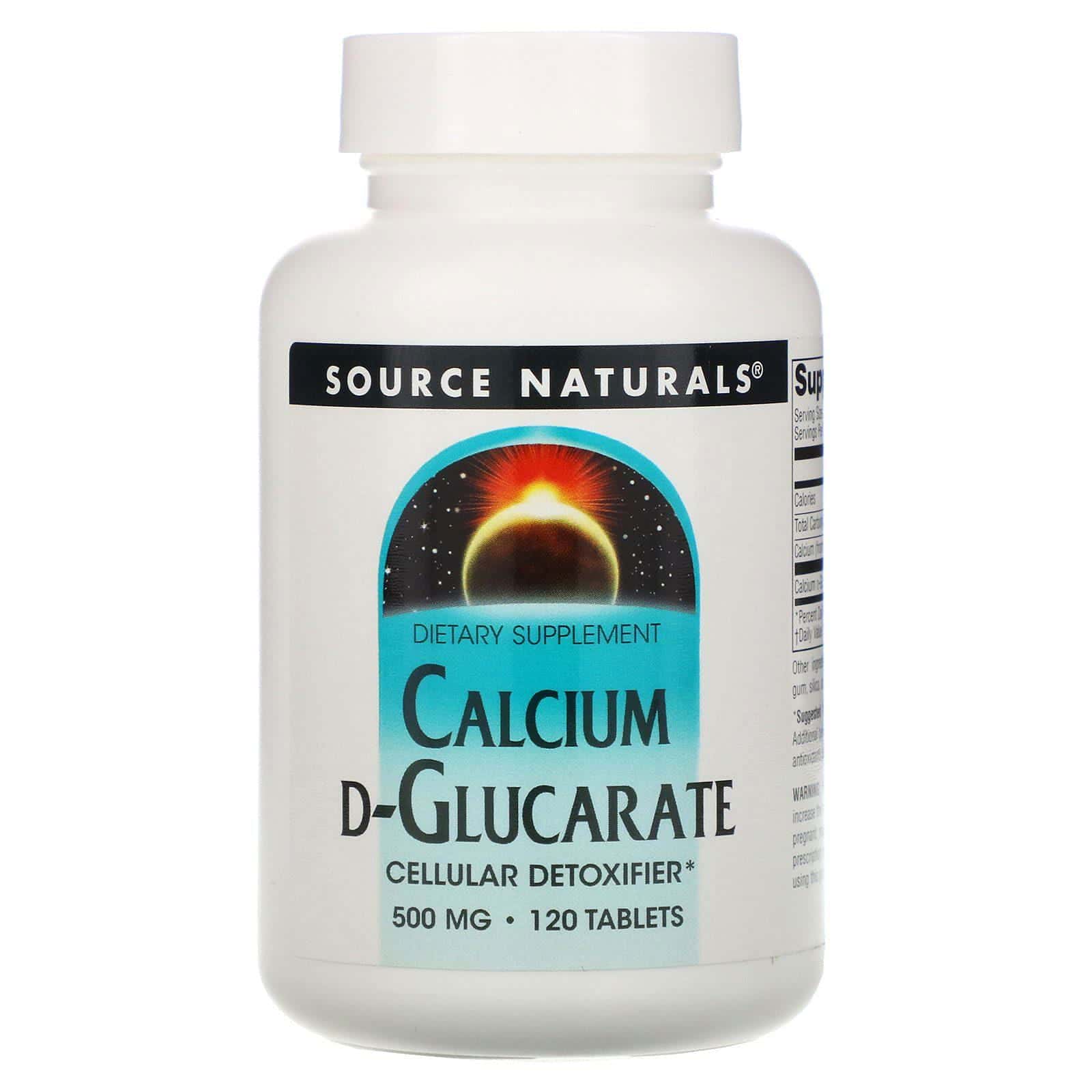 Source Naturals, D-glucarato de calcio, 500 mg, 120 comprimidos