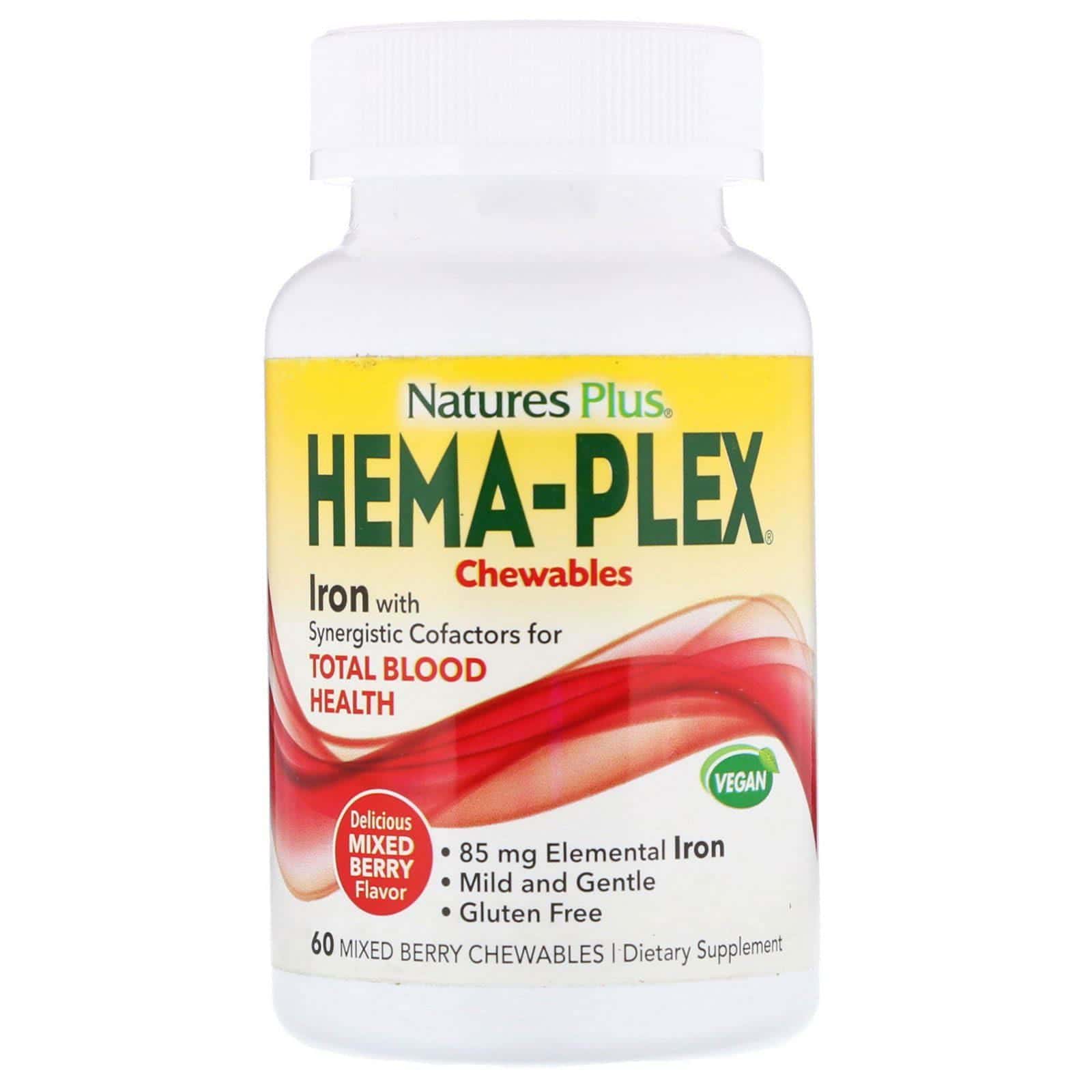 Nature's Plus, Hema-Plex, mezcla de bayas, 60 masticables