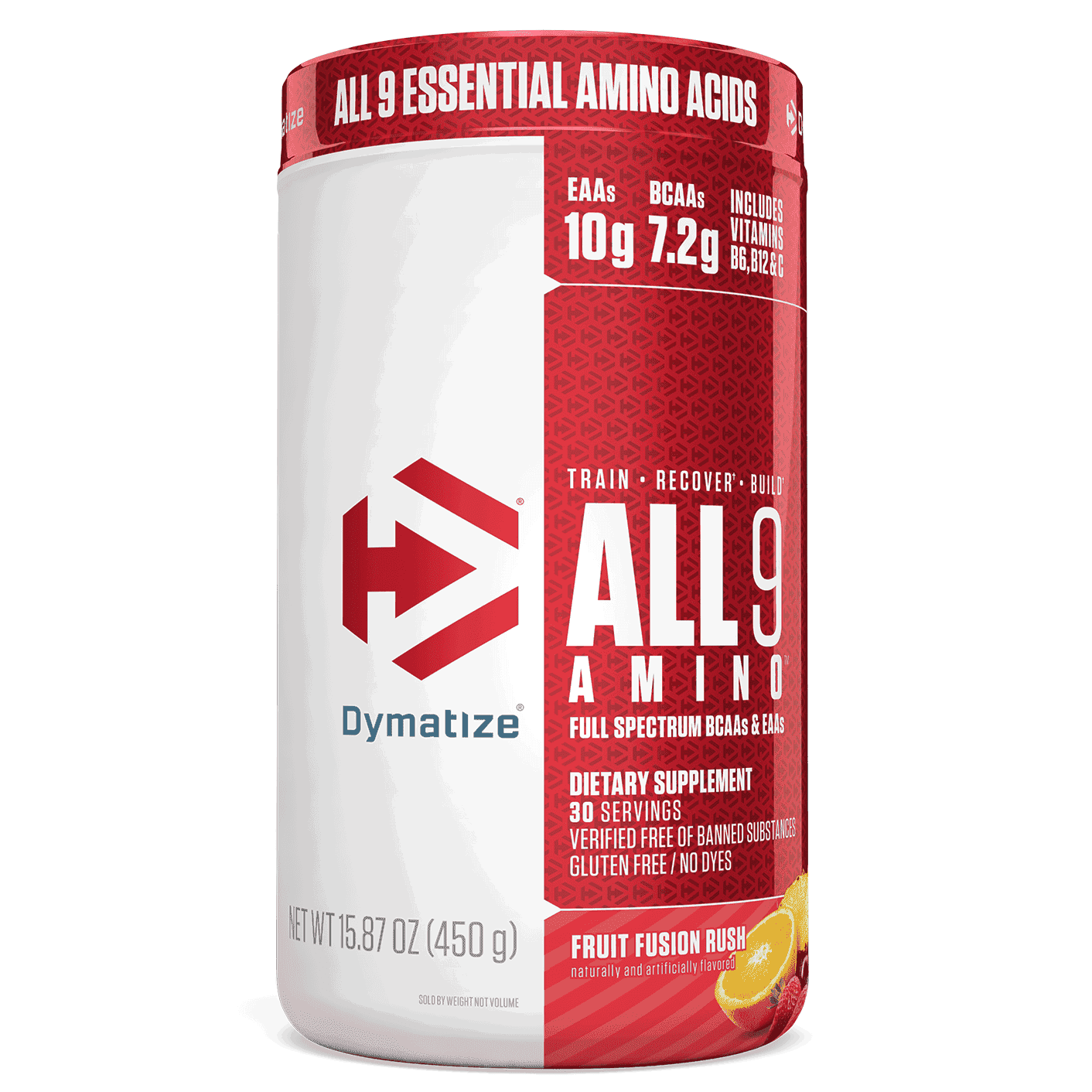 Dymatize Nutrition, Todos los 9 aminos, Ráfaga de fusión frutal, 15.87 (450 g)
