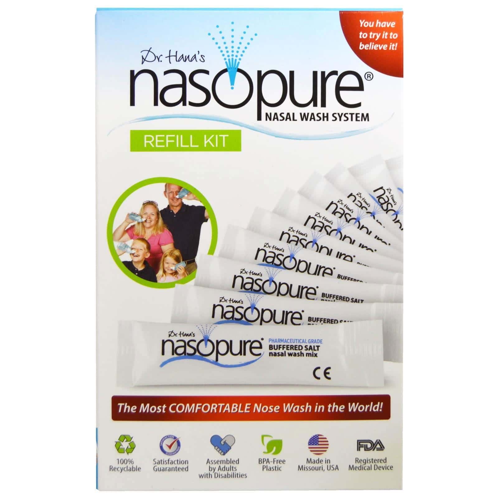Nasopure, Kit de recarga para el sistema de lavado nasal, 1 Kit
