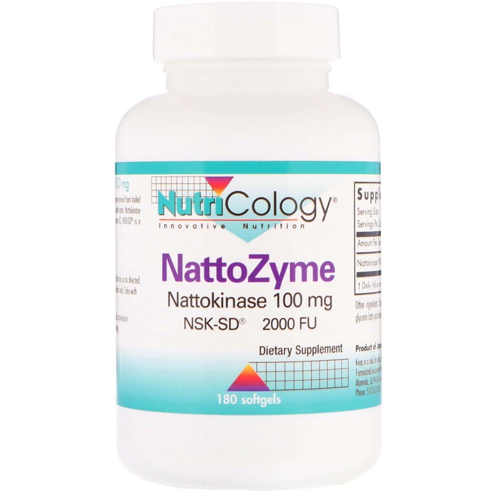 Nutricology, NattoZyme, 100 mg, 180 geles blandos