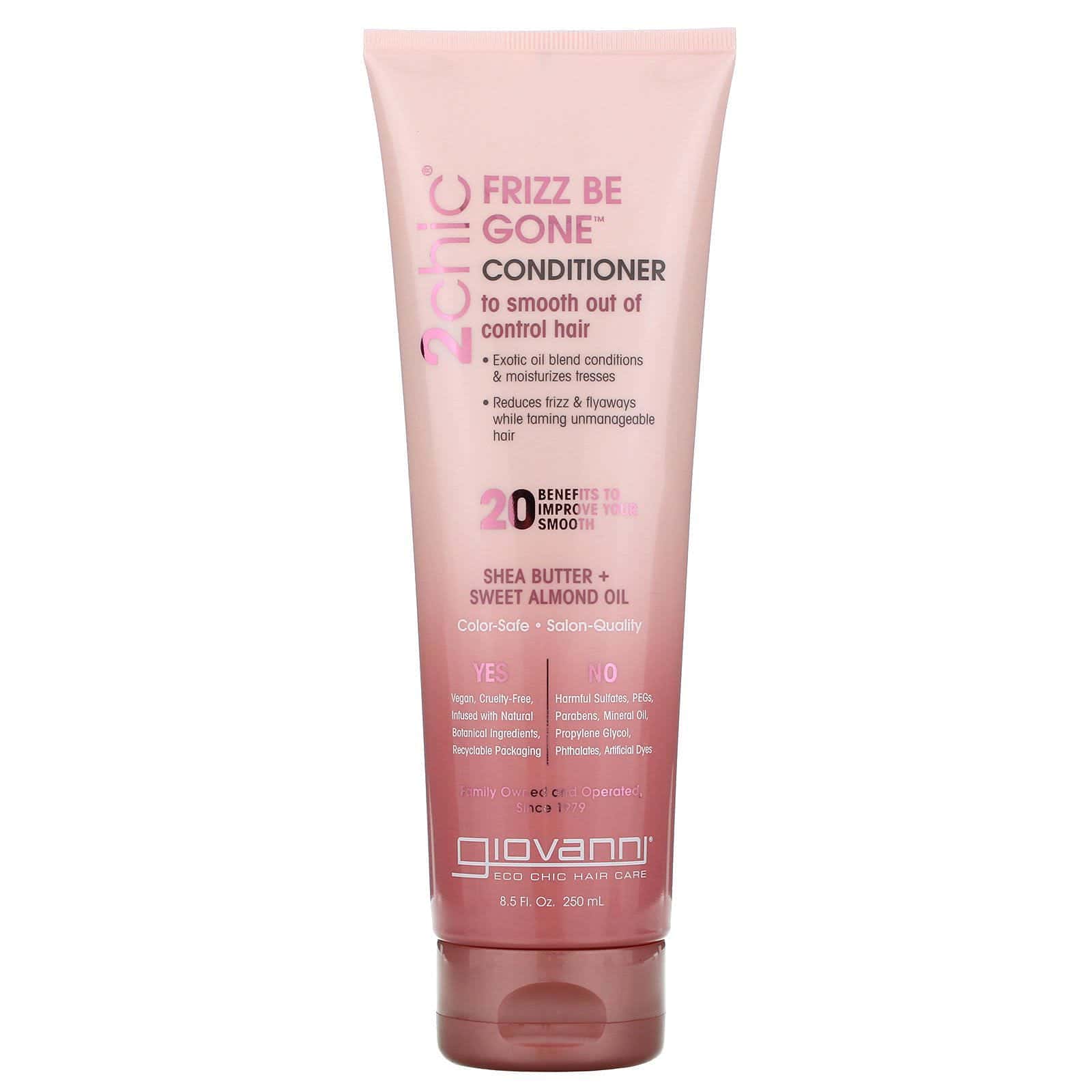 Giovanni, 2chic, acondicionador para eliminar el frizz, manteca de karité + aceite de almendra dulce, 8.5 fl. Oz (250 ml)