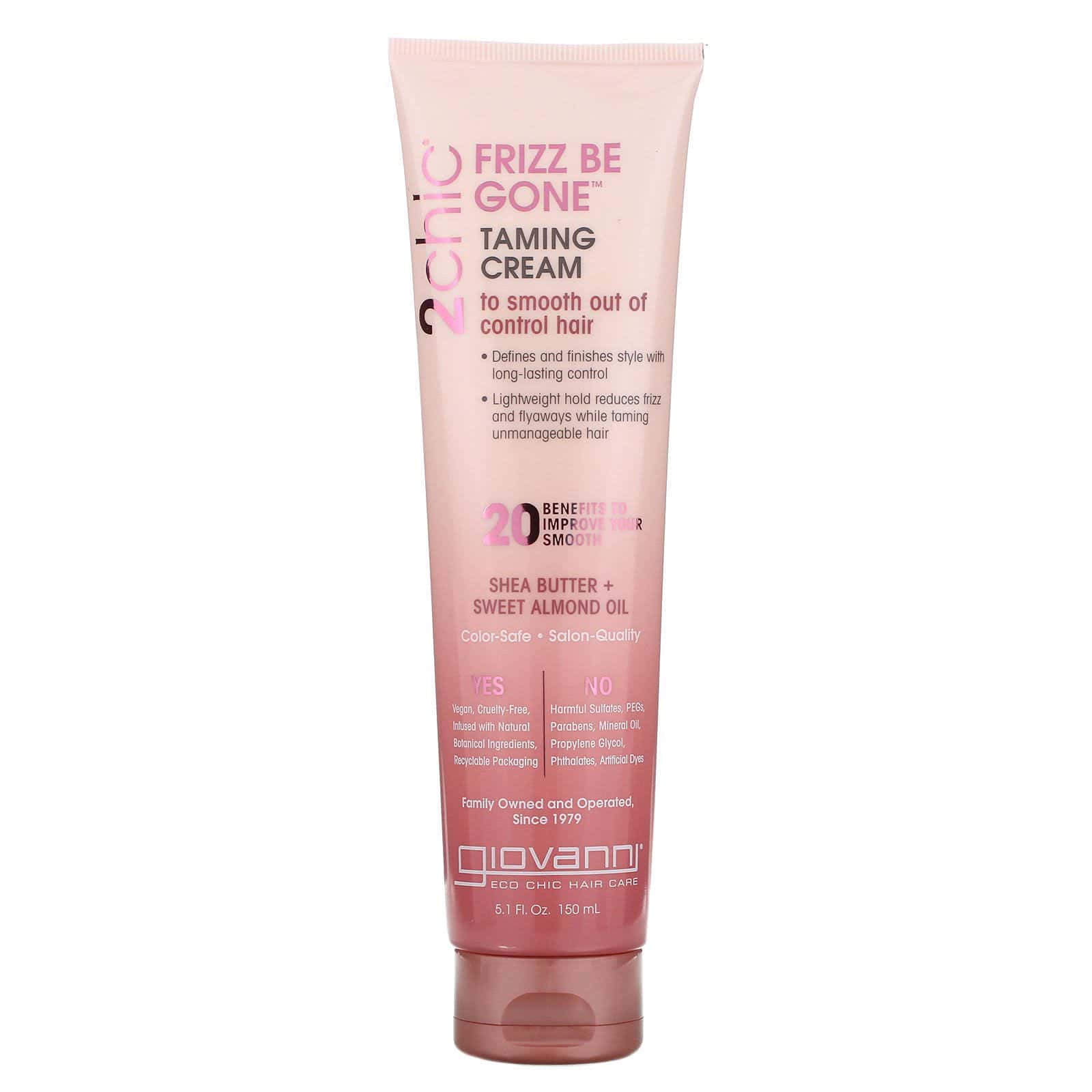 Giovanni, 2chic, crema mitigante para eliminar el frizz, manteca de karité y aceite de almendra dulce, 5.1 fl. Oz (150 ml)