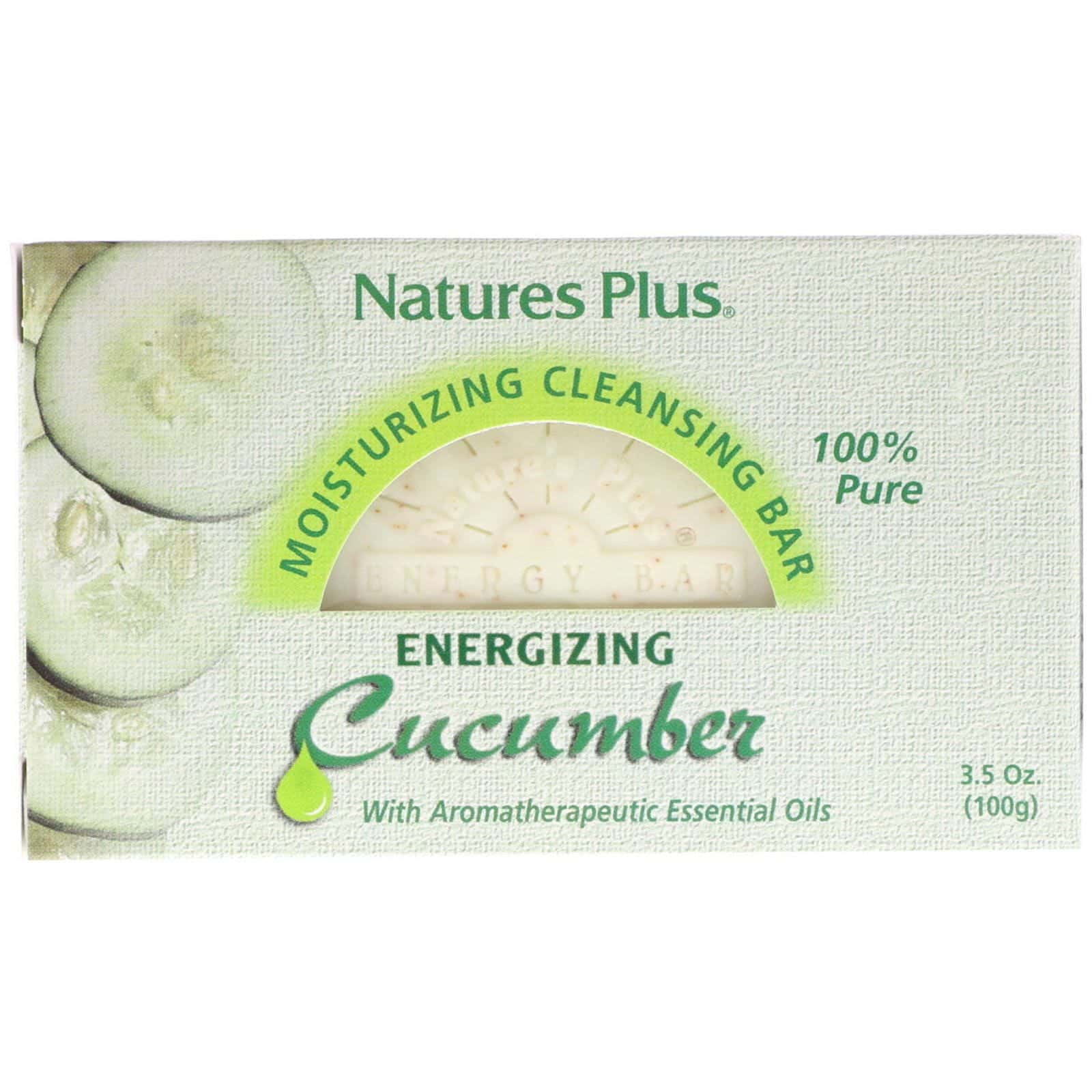 Nature's Plus, Barra limpiadora y humectante, pepino energizante, 3,5 oz (100 g)