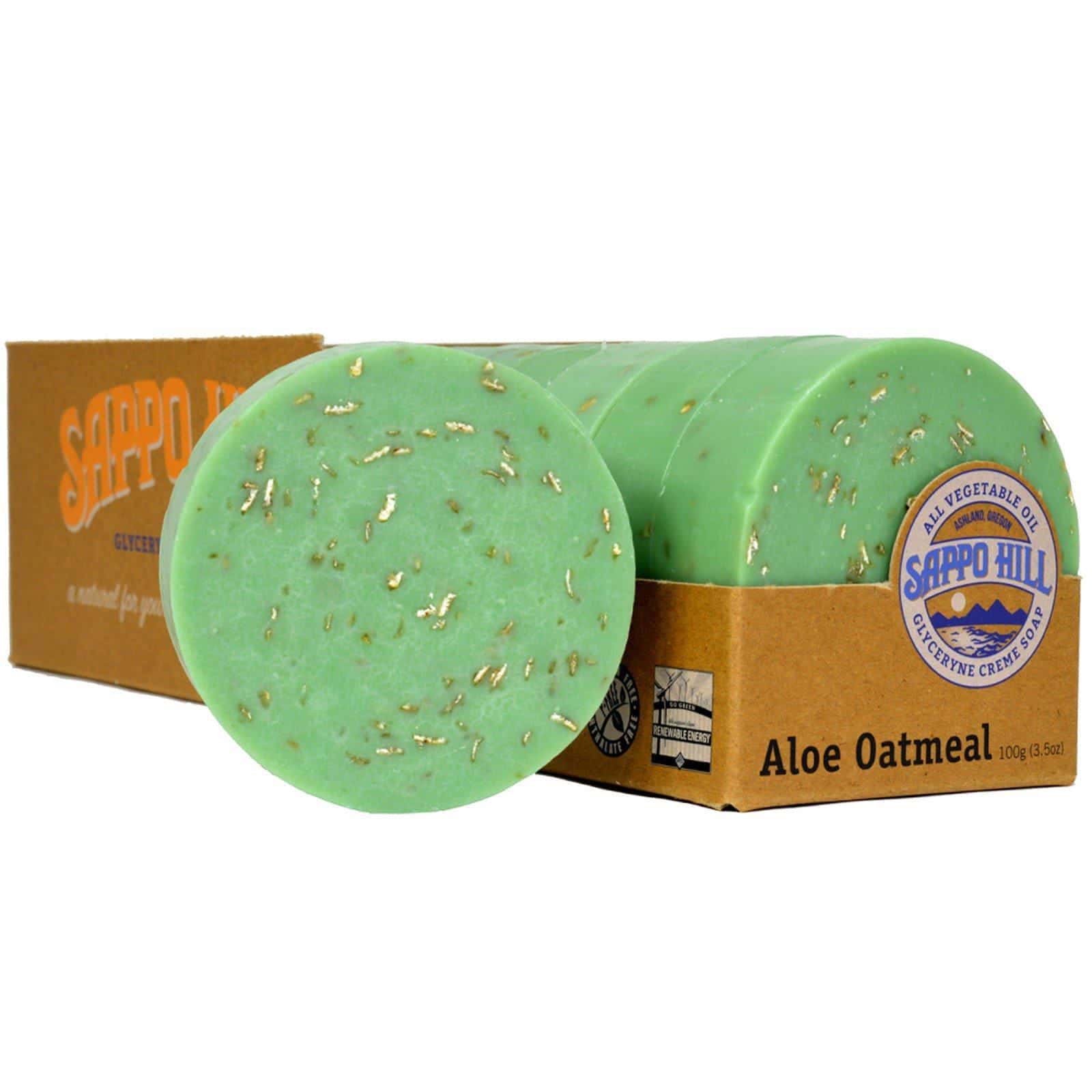 Sappo Hill, Jabón crema de glicerina, aloe de avena, 12 barras, 3.5 oz (100 g) cada una