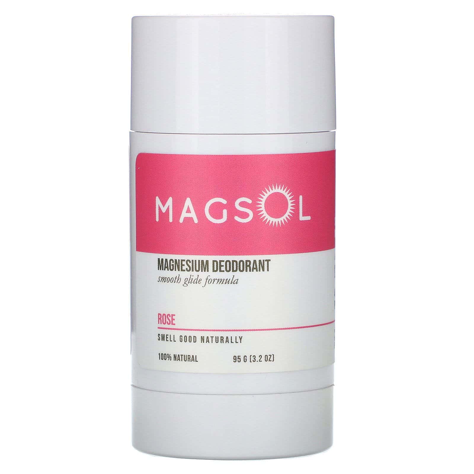 Magsol, Magnesium Deodorant, Rose, 3.2 oz (95 g)