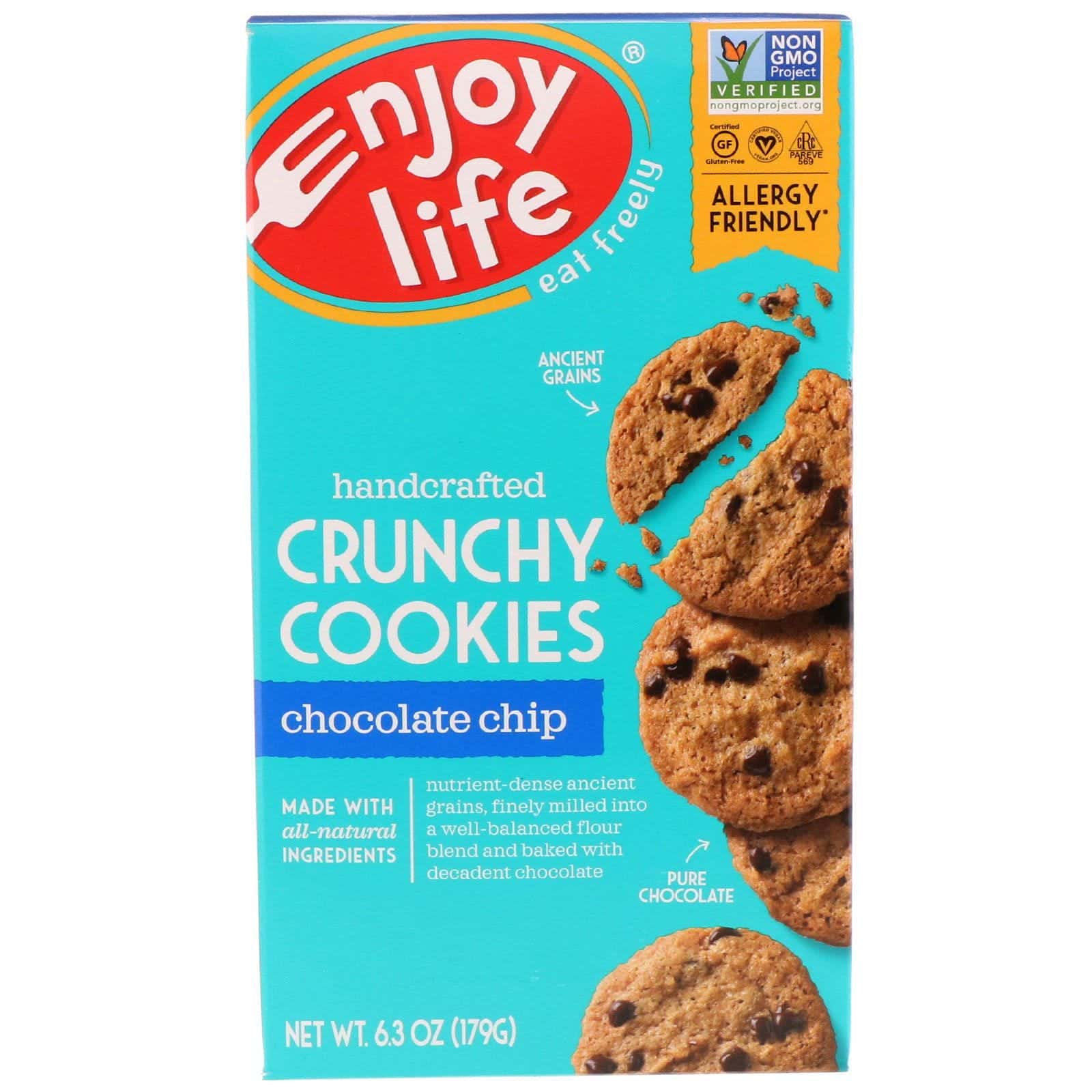 Enjoy Life Foods, Handcrafted Crunchy Cookies, Pepas de Chocolate, 6.3 oz (179 g)