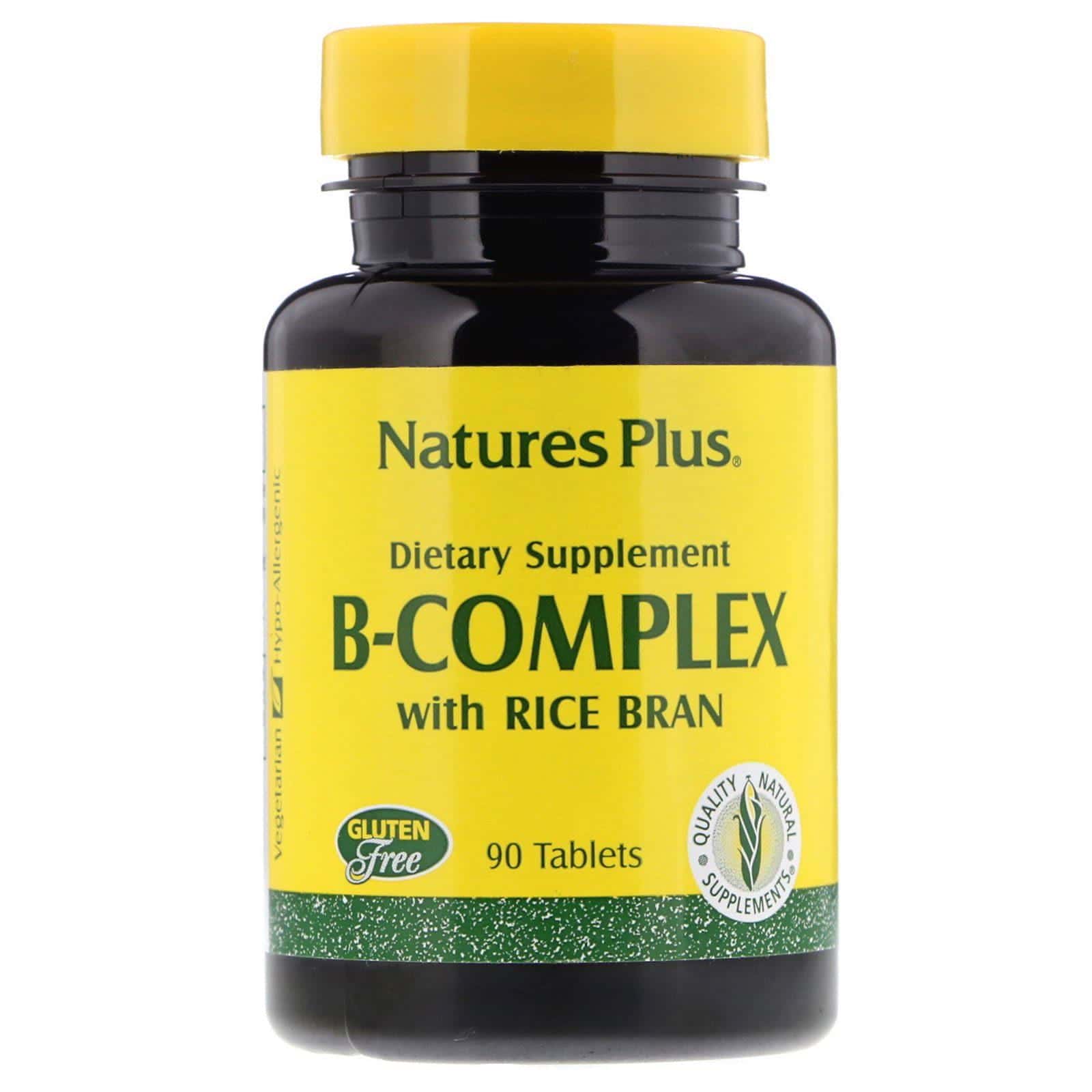 Nature's Plus, Complejo-B con salvado de arroz, 90 comprimidos