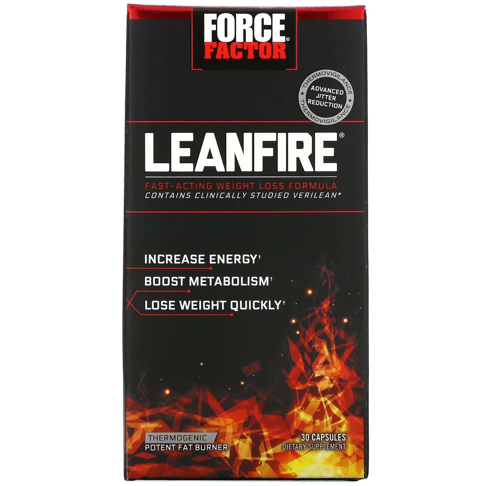 Force Factor, LeanFire, Fórmula para la pérdida de peso de rápida acción, 30 cápsulas