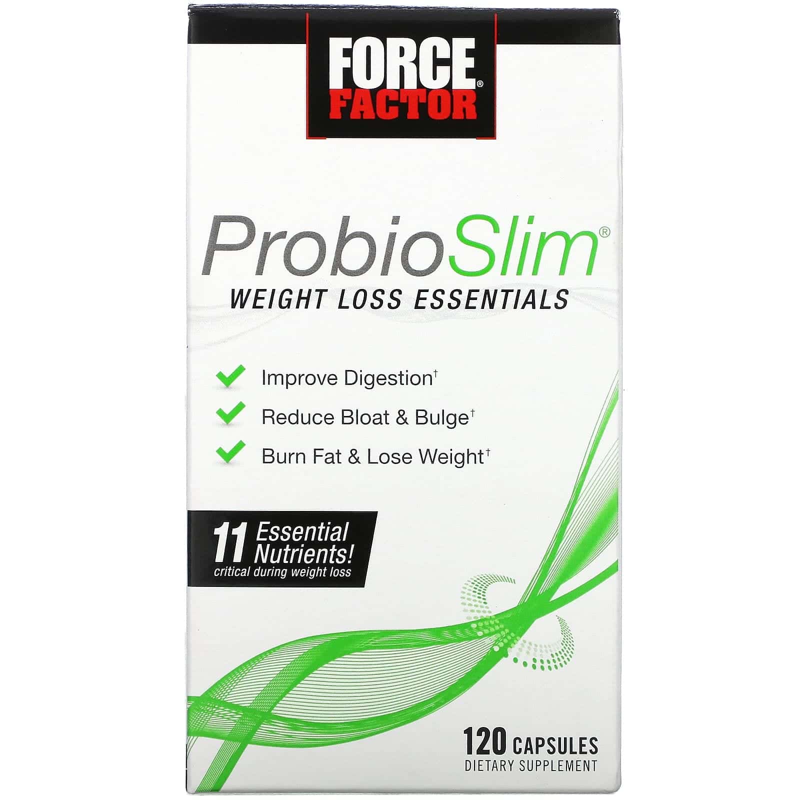 Force Factor, ProbioSlim, Nutrientes esenciales para la pérdida de peso, 120 cápsulas
