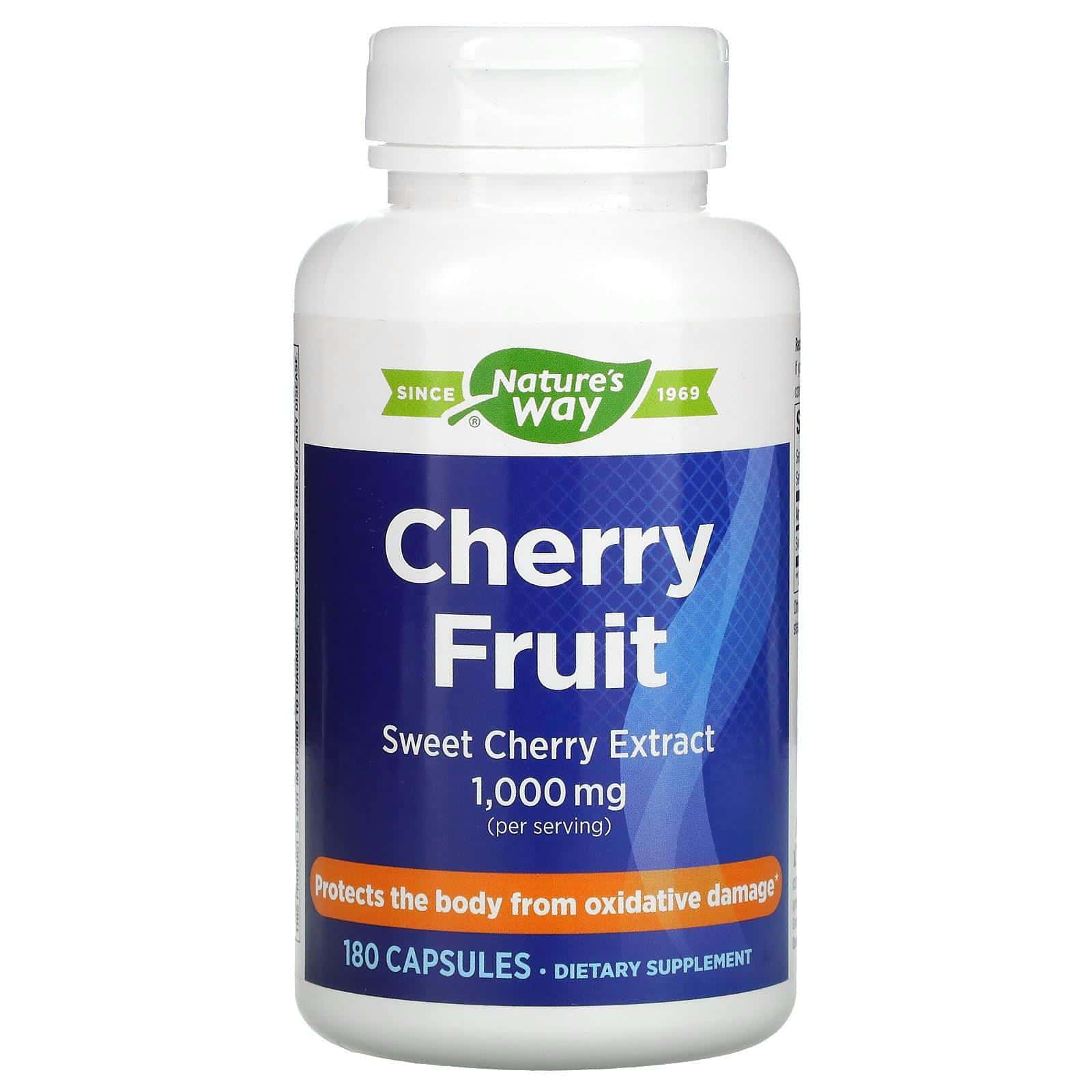 Nature's Way, Cherry Fruit, Sweet Cherry Extract, 1,000 mg, 180 Capsules