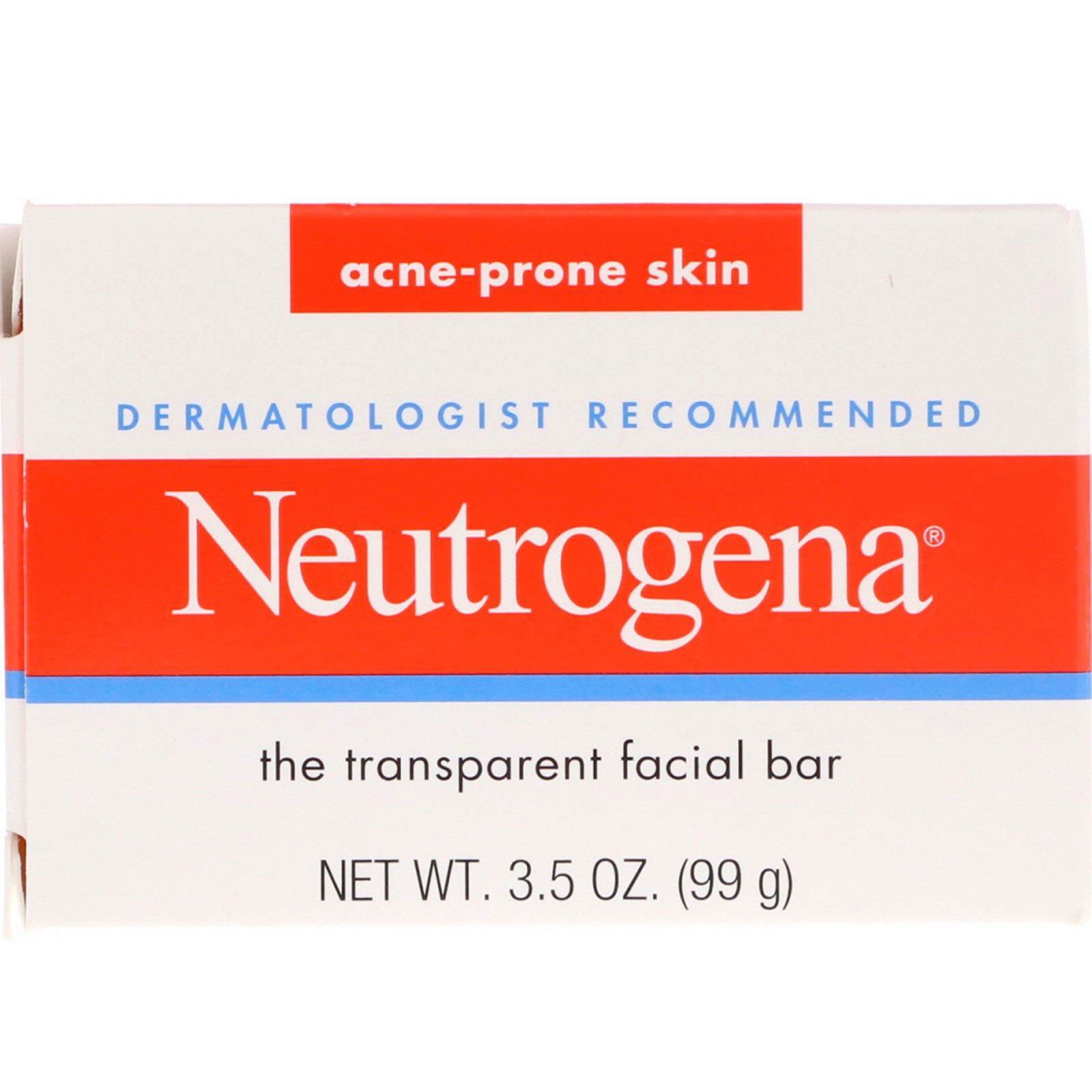 Neutrogena, La barra facial transparente, piel propensa al acné, 3.5 oz (99 g)