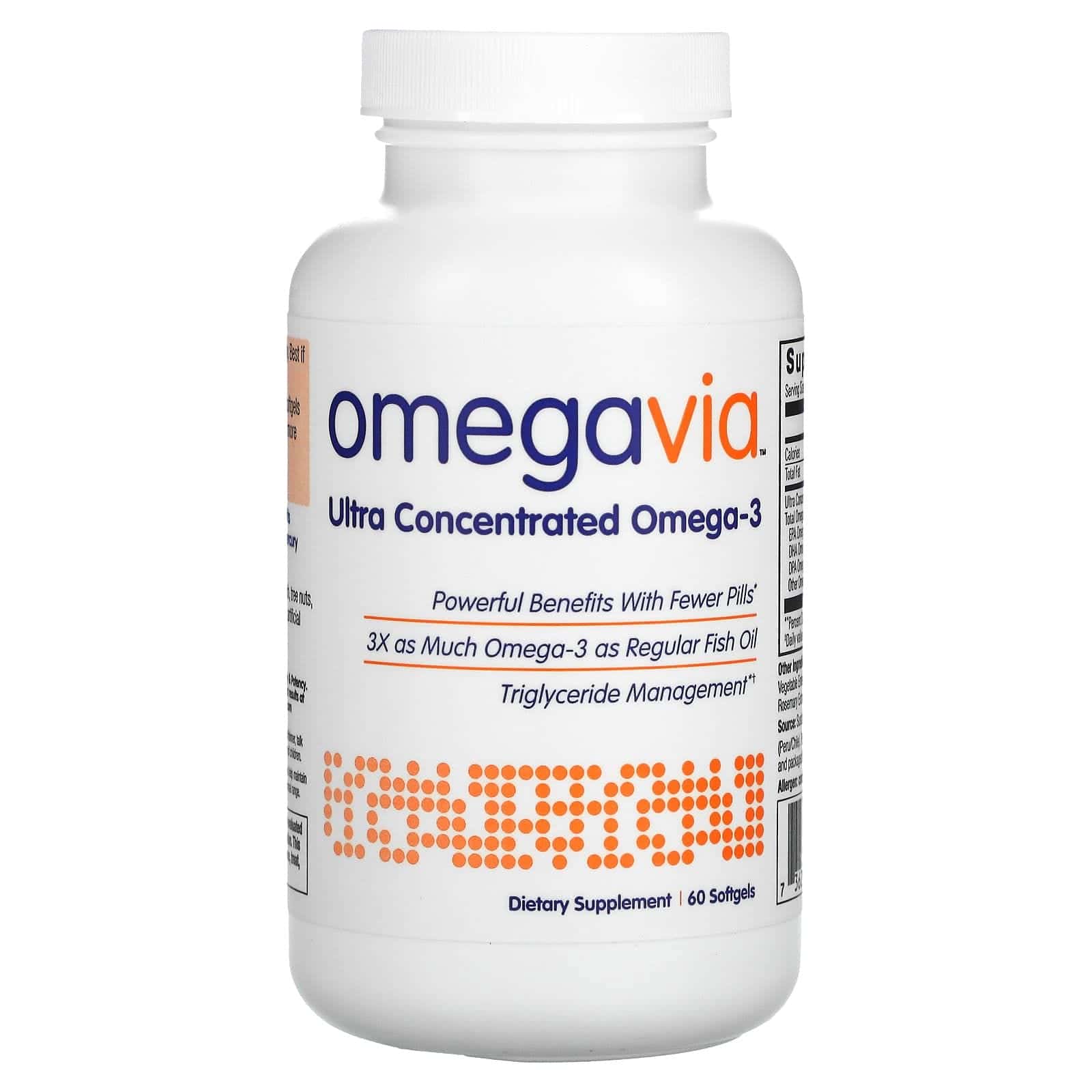 OmegaVia, Omega-3 ultraconcentrado, 60 cápsulas blandas