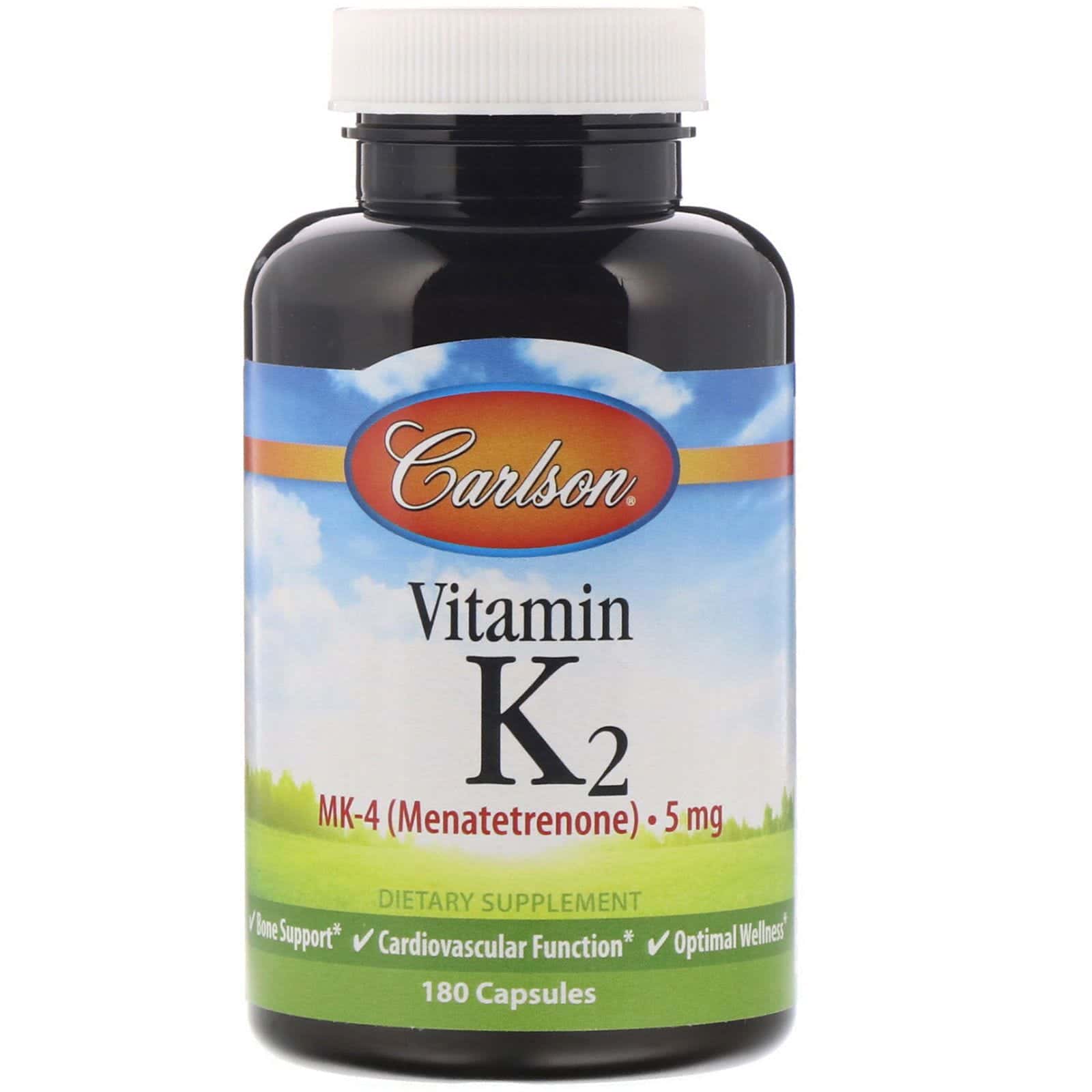 Carlson Labs, Vitamina K2, Menatetrenona, 5 mg, 180 cápsulas
