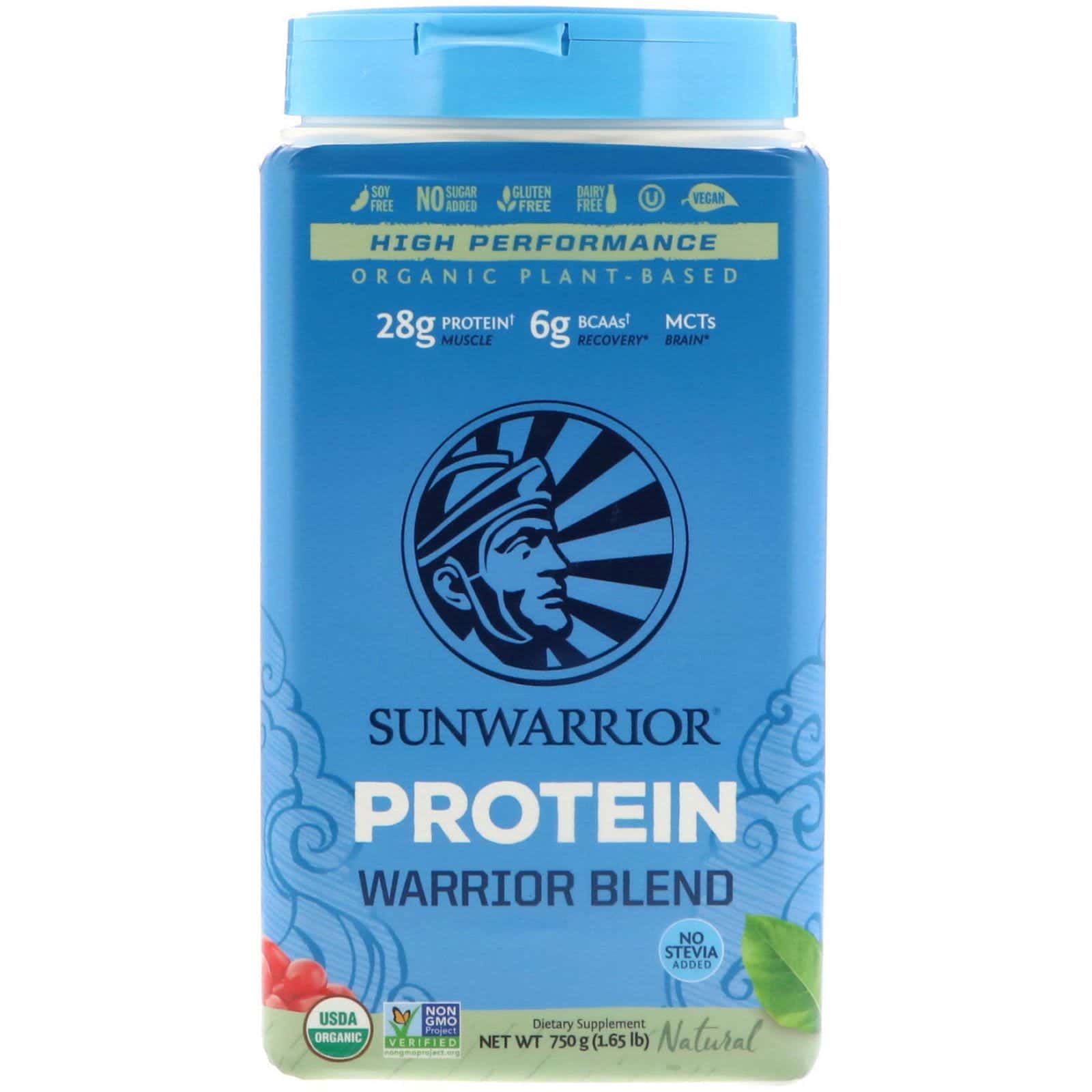 Sunwarrior, Mezcla proteica para guerreros, Orgánica y de origen vegetal, Natural, 750 g (1,65 lb)