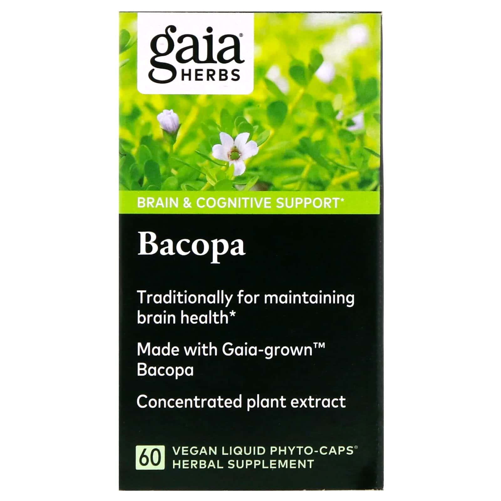 Gaia Herbs, Bacopa, 60 fitocápsulas blandas veganas