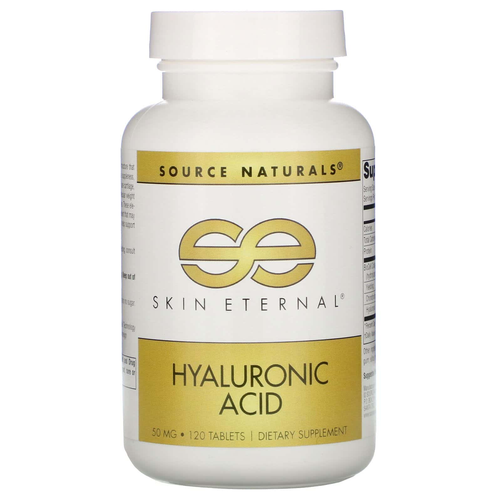 Source Naturals, Skin Eternal, ácido hialurónico, 50 mg, 120 tabletas
