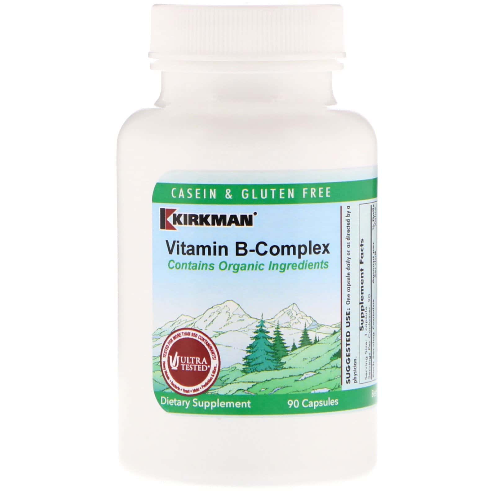 Kirkman Labs, Complejo Vitamina-B Orgánica, 90 Cápsulas